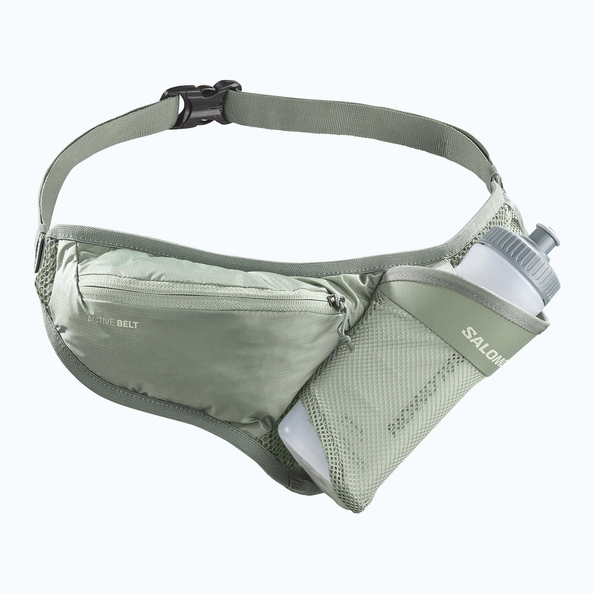 Pas do biegania Salomon Active Belt 3D Bottle lily pad/laurel wreath 