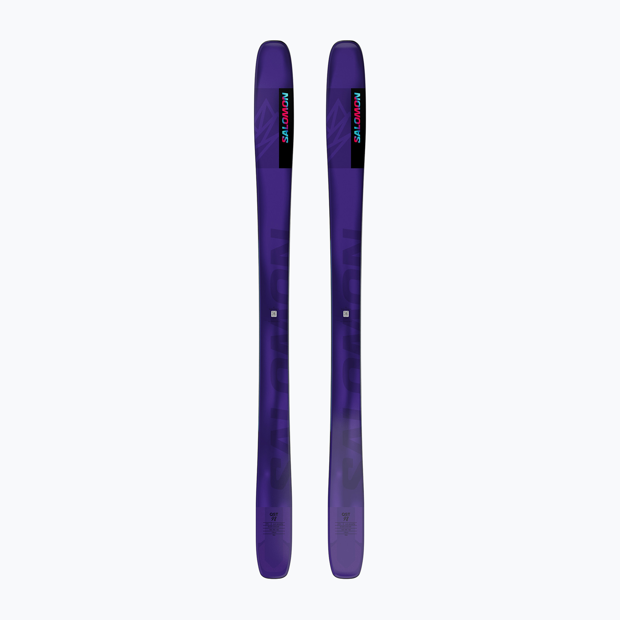 Zjazdové lyže Salomon QST 98 + Skins tillandsia purple/pastel neon blue 3/poppy red (QST 98 + Skins L47677900)