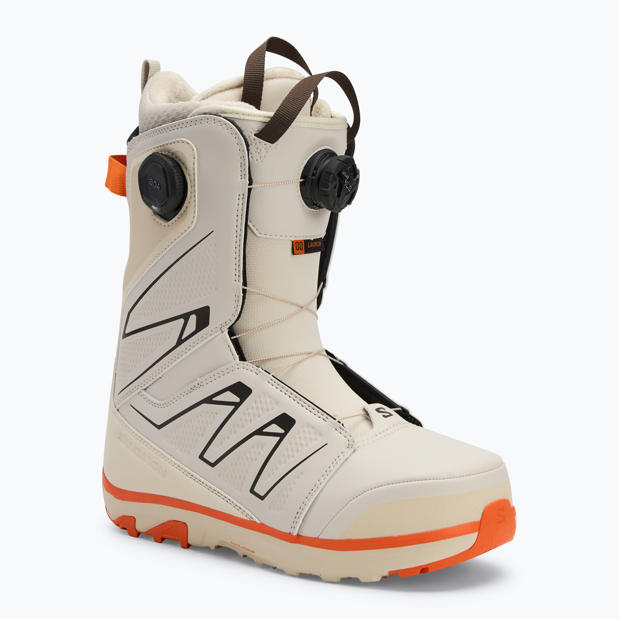 Férfi snowboard cipő Salomon Launch Boa SJ Boa rainy day/birch/vibrant orange (Launch Boa SJ Boa L47538100)