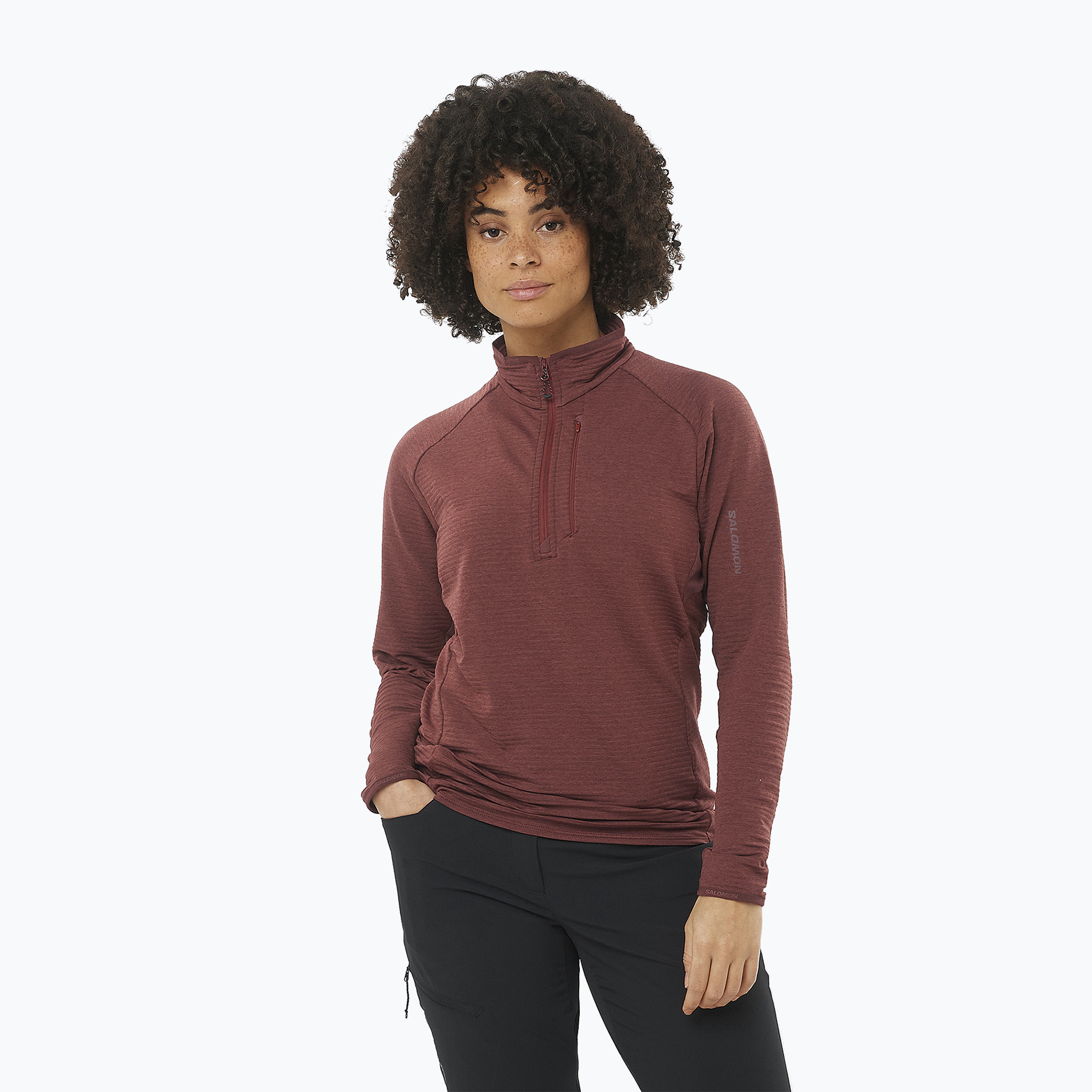 Bluza trekkingowa damska Salomon Essential Lightwarm Hz rum raisin 
