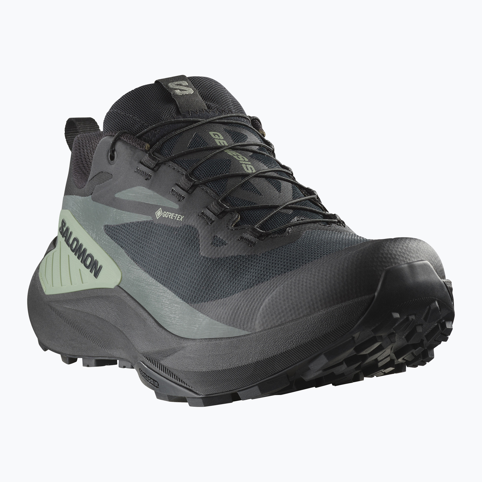 Buty do biegania męskie Salomon Genesis GTX black/agave green/urban chic 