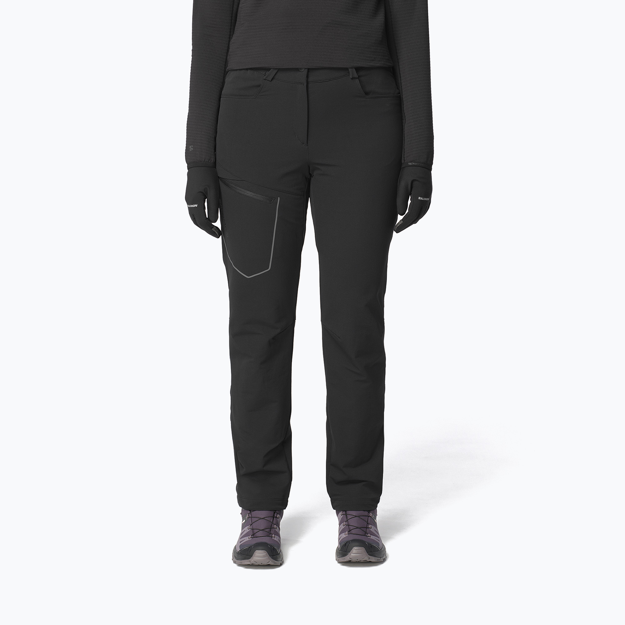 Pantaloni de trekking pentru femei Salomon Wayfarer Warm deep black