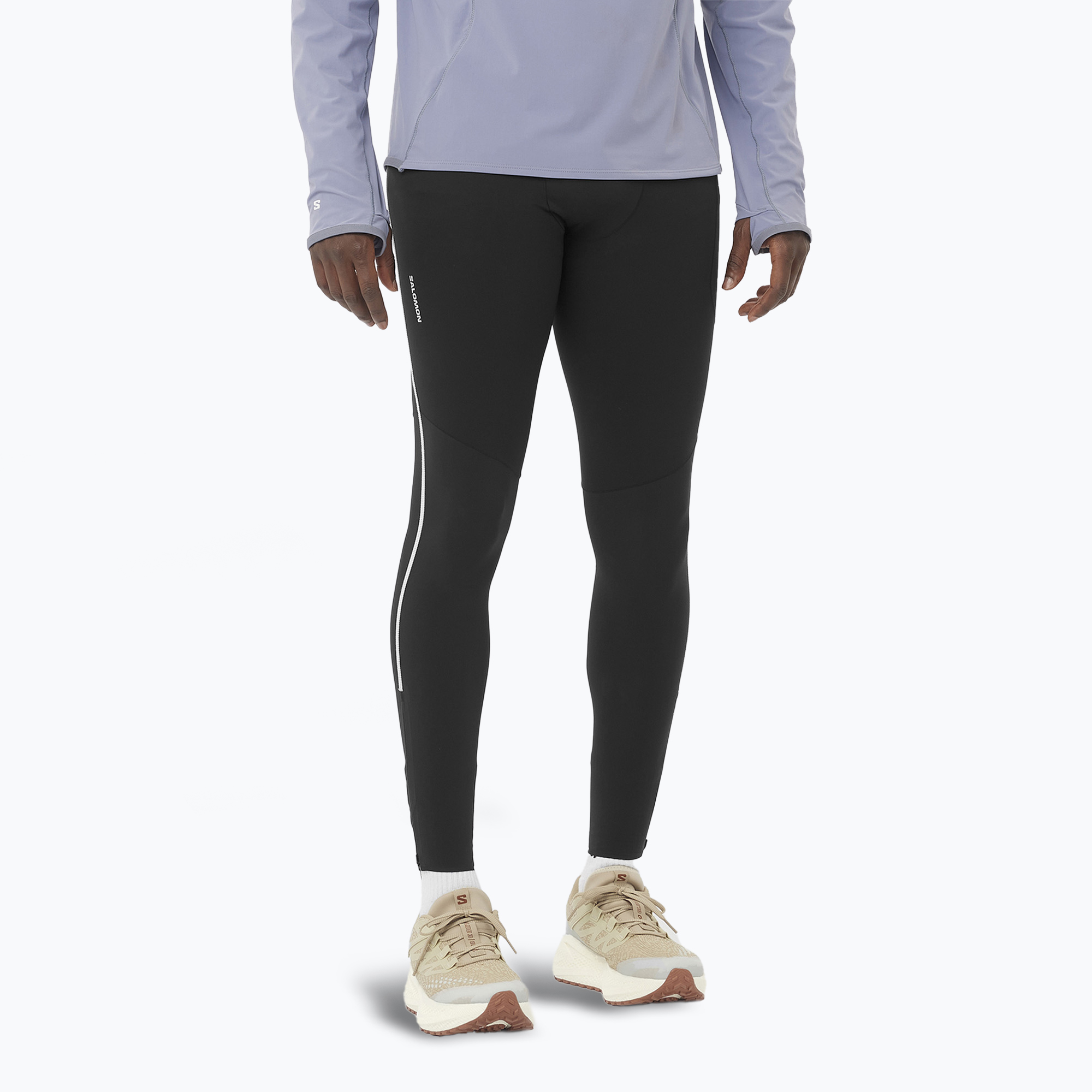 Legginsy do biegania męskie Salomon Sense Aero Stow deep black 