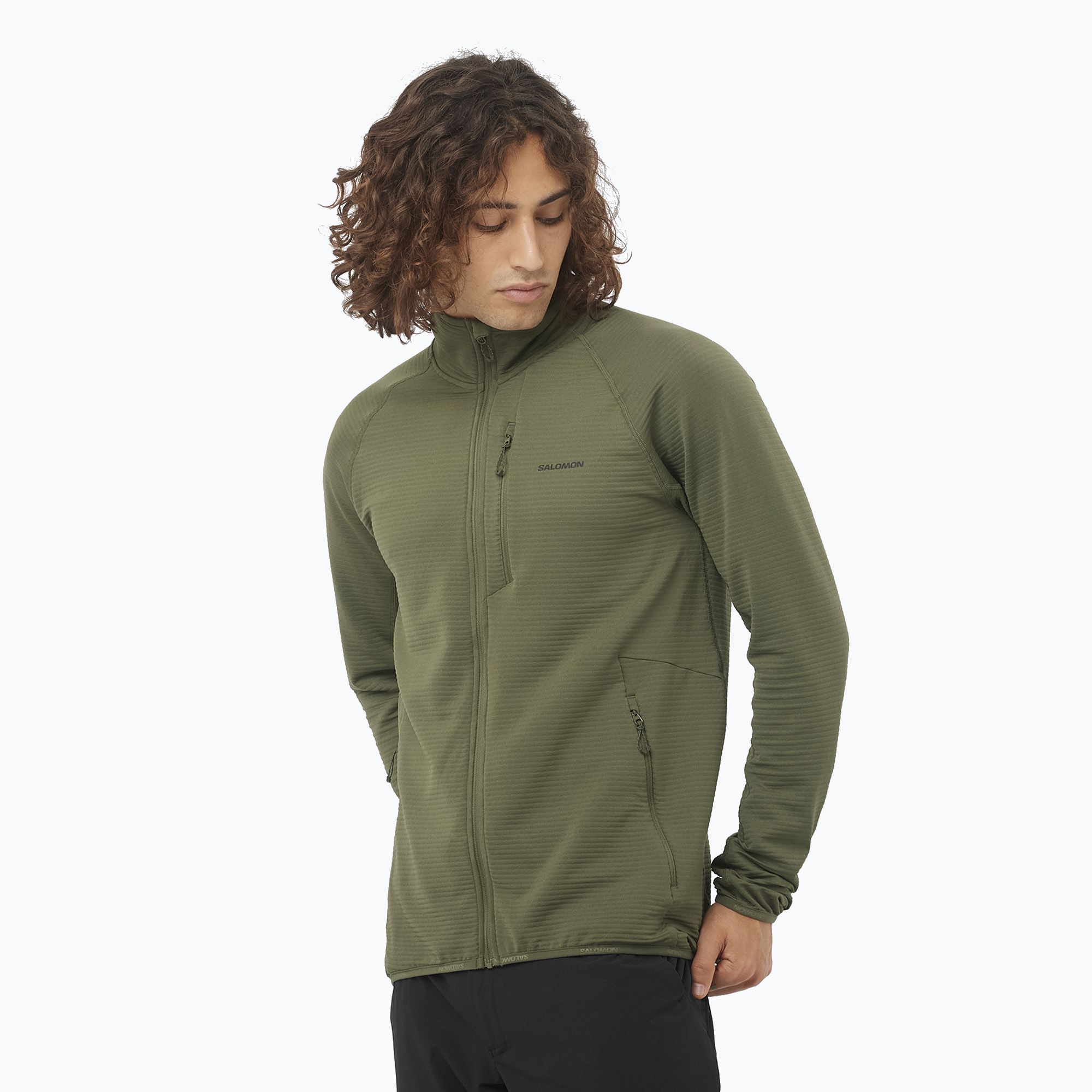Bluza trekkingowa męska Salomon Essential Lightwarm Full Zip grape leaf 