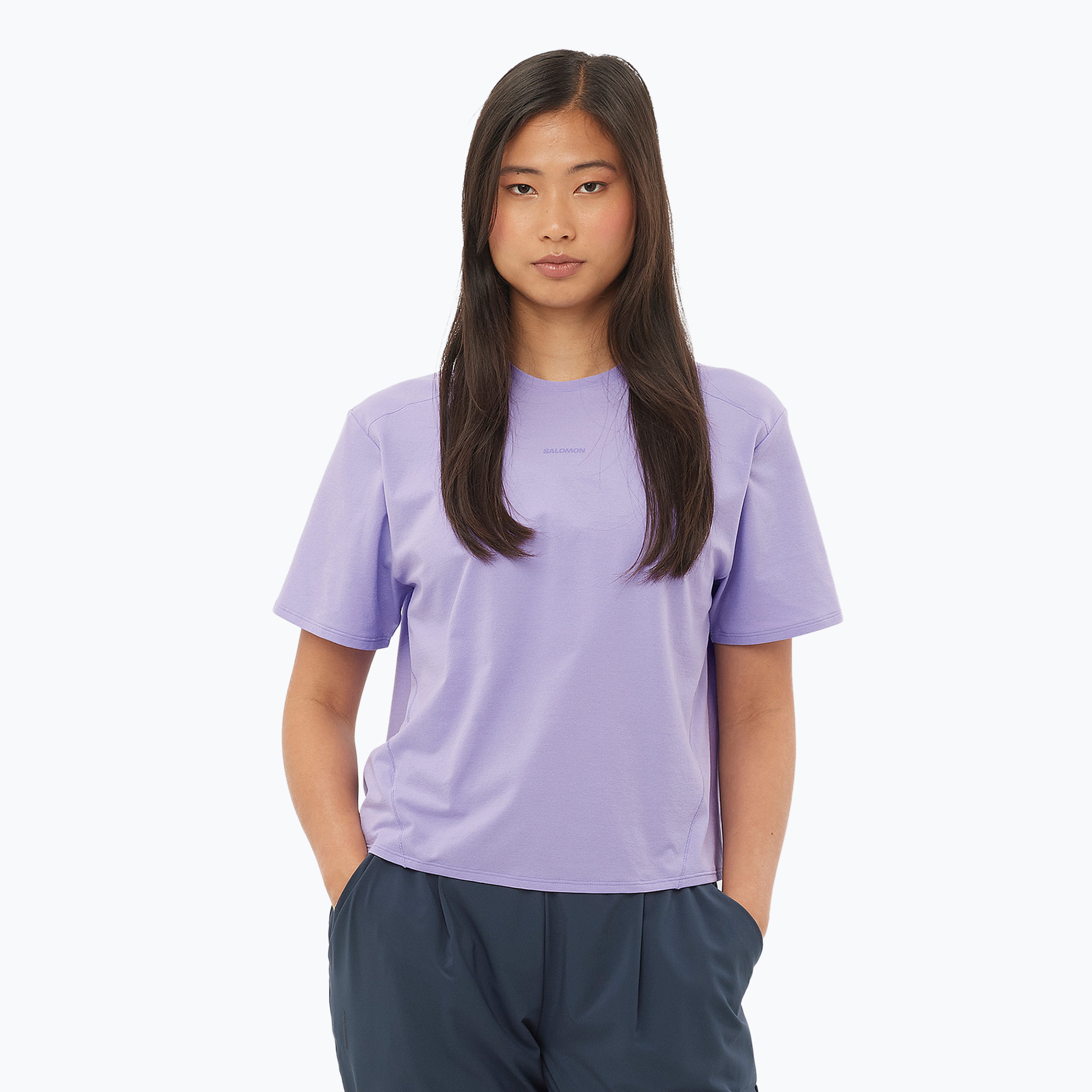 Koszulka damska Salomon Trackline Tee SS violet tulip 