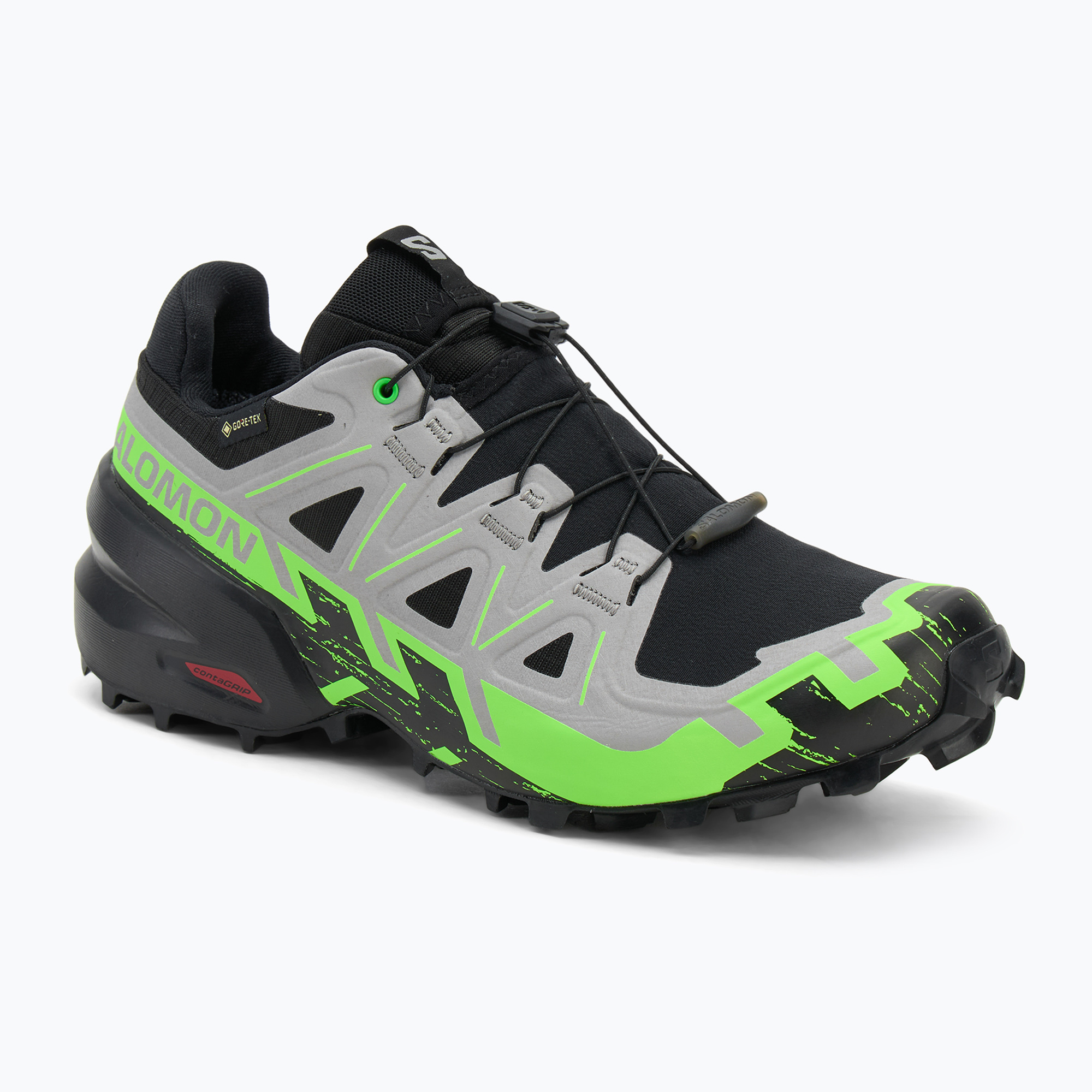 Buty do biegania męskie Salomon Speedcross 6 GTX black/alloy/green gecko 