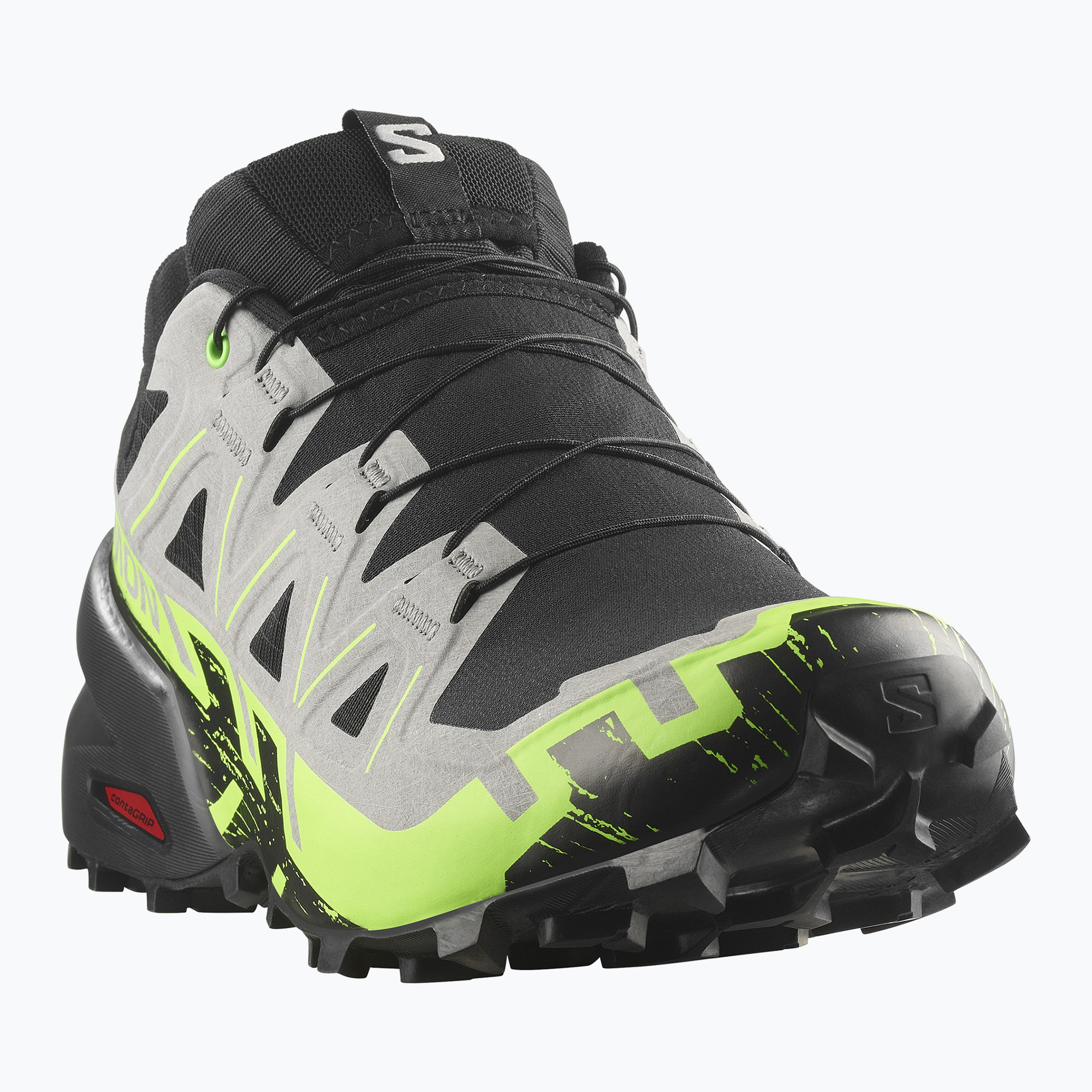 Buty do biegania męskie Salomon Speedcross 6 GTX black/alloy/green gecko 