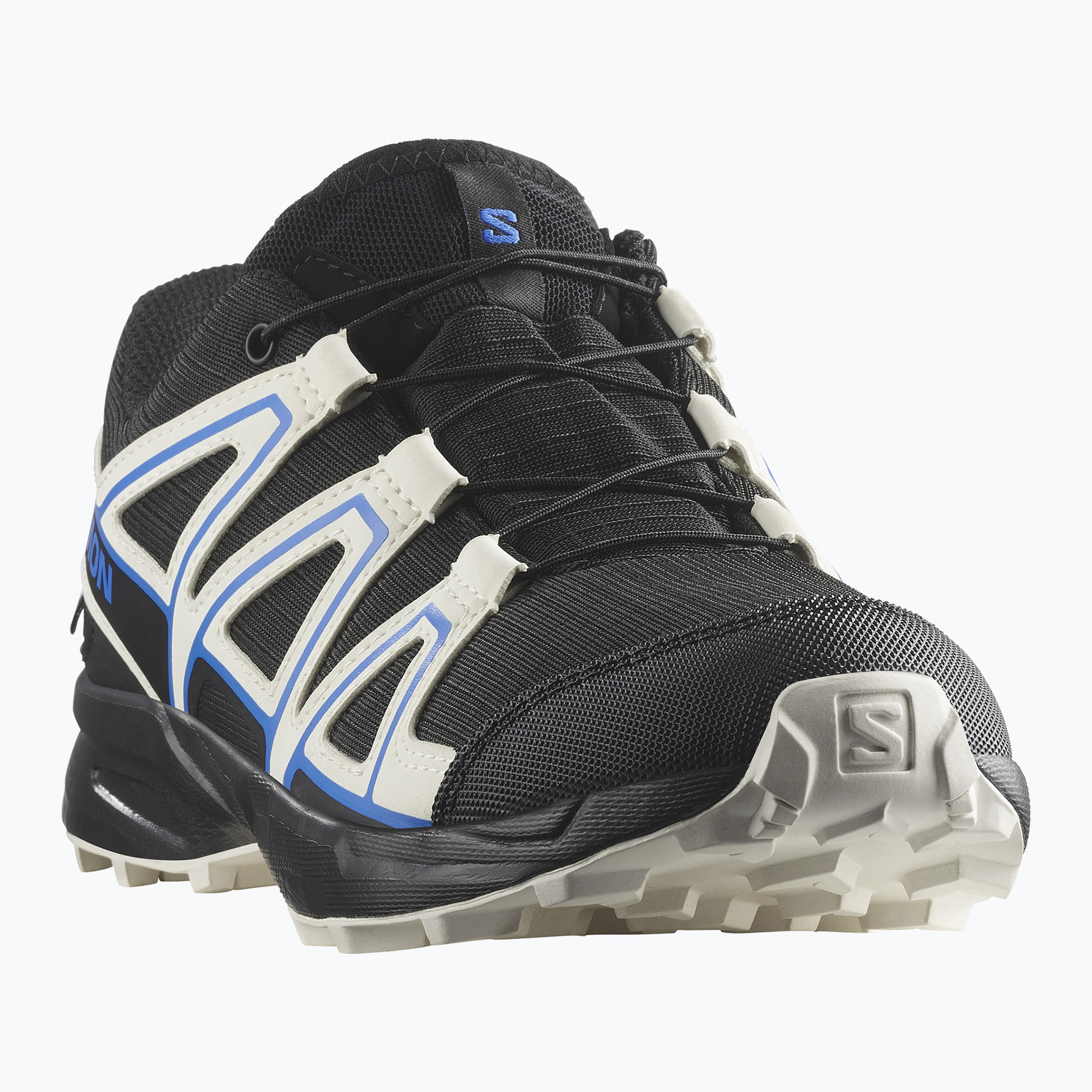 Buty do biegania dziecięce Salomon Speedcross Waterproof black/vanilla ice/french blue 