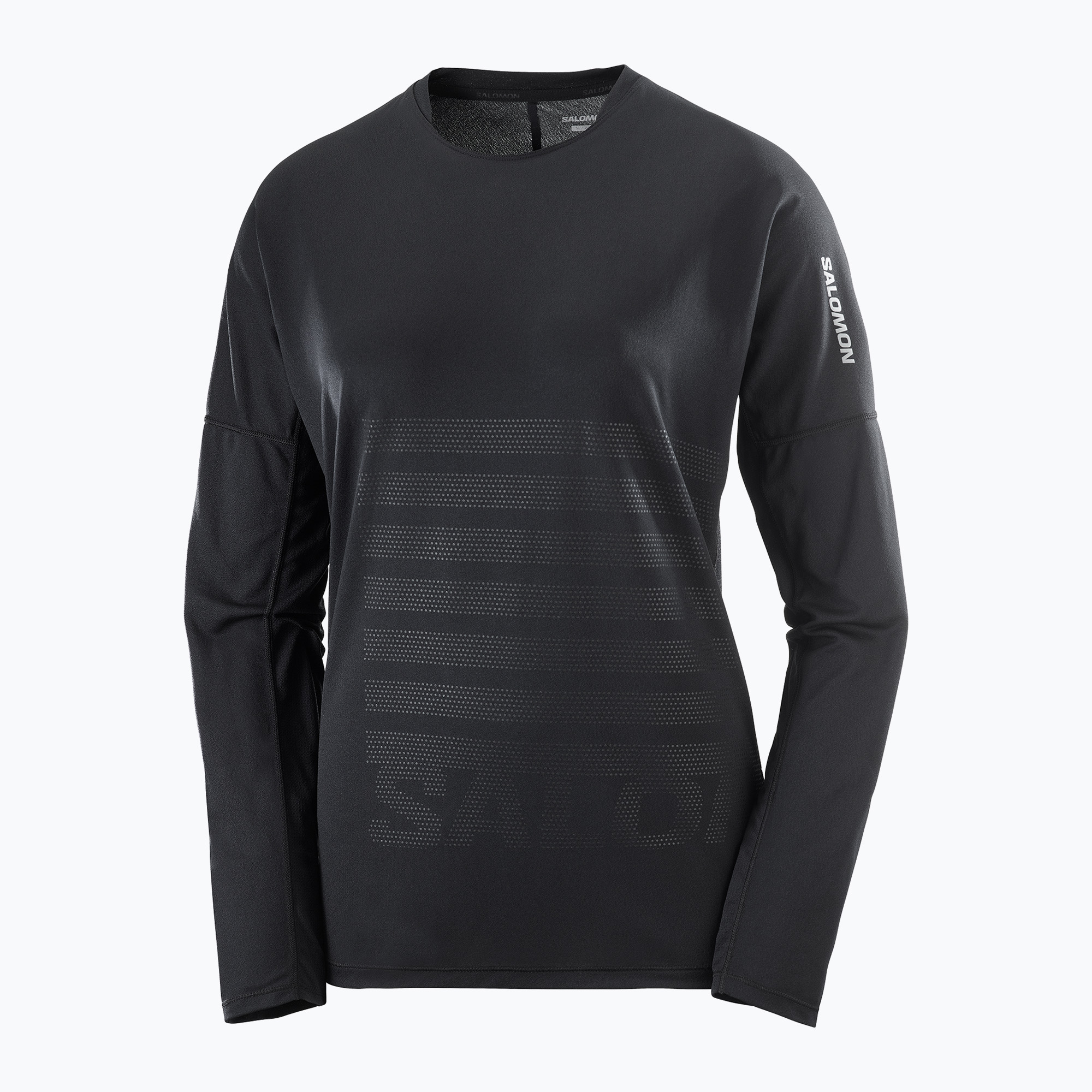 Longsleeve do biegania męski Salomon Sense Aero Tee GFX deep black/black 