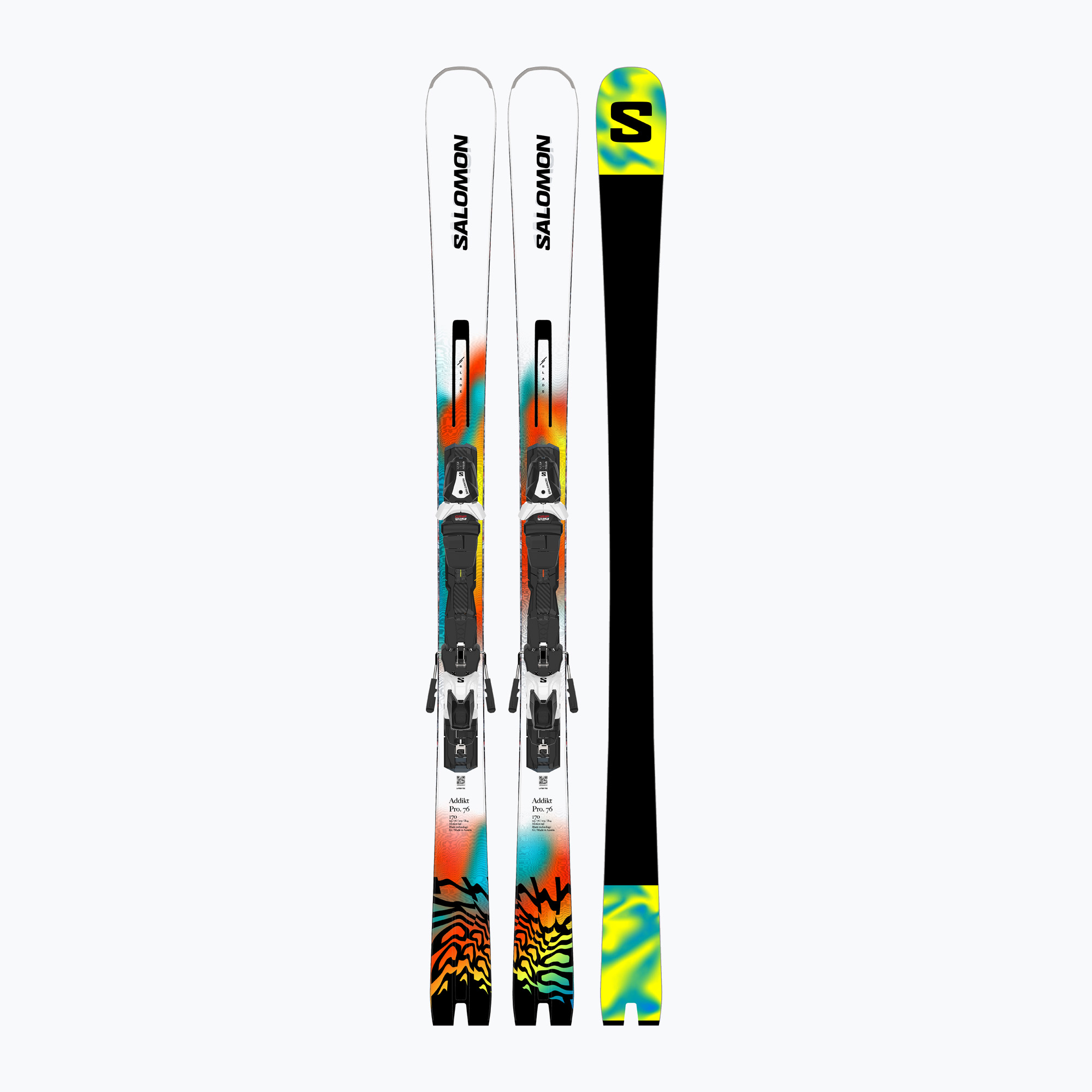 Zjazdové lyže Salomon E Addikt Pro 76 + viazanie MI12 GW white/turquoise/orange (E Addikt Pro 76 + MI12 GW L47827500)
