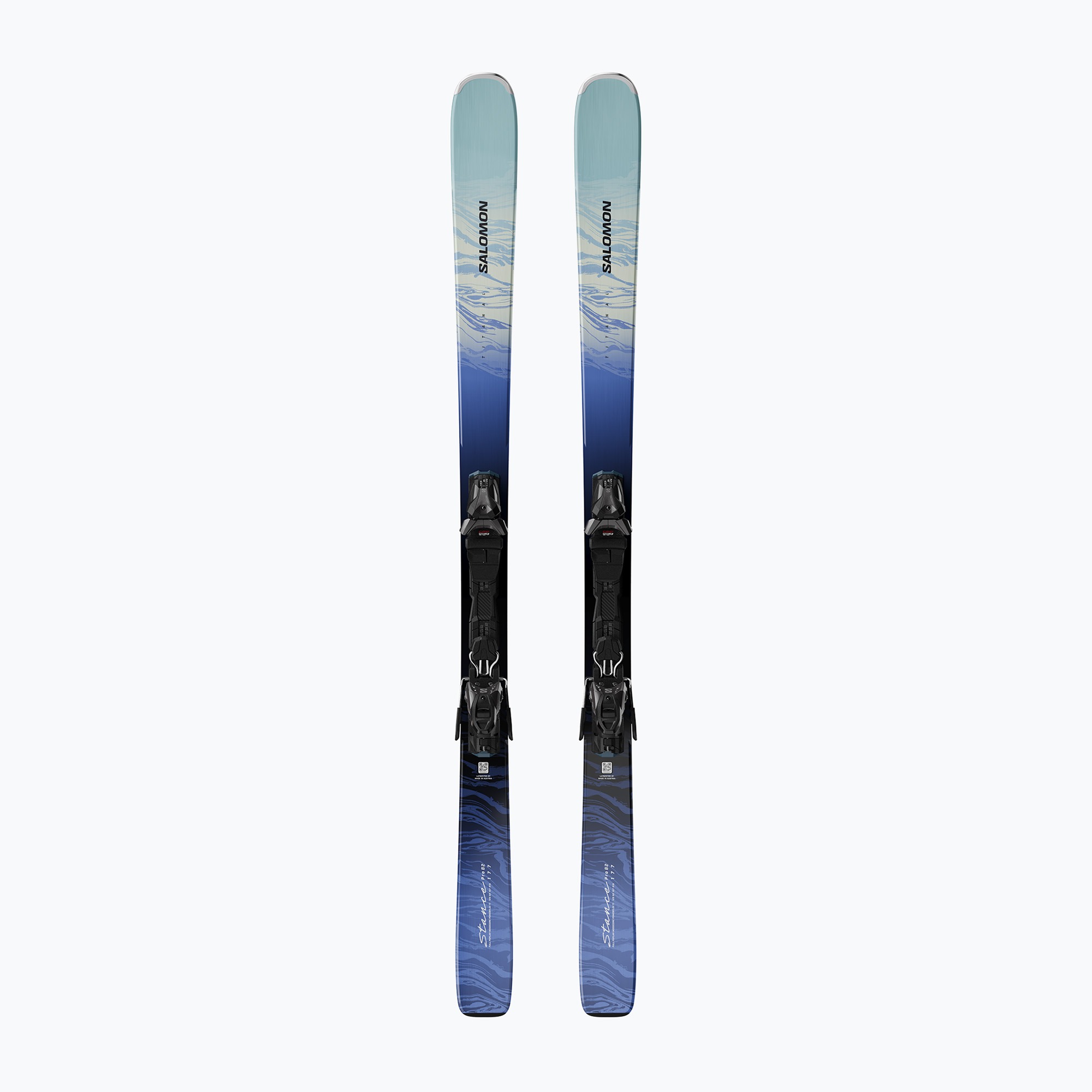 Дамски ски за спускане със ски автомати Salomon Stance Pro W 82   MI11 GW aruba blue/blue yonder