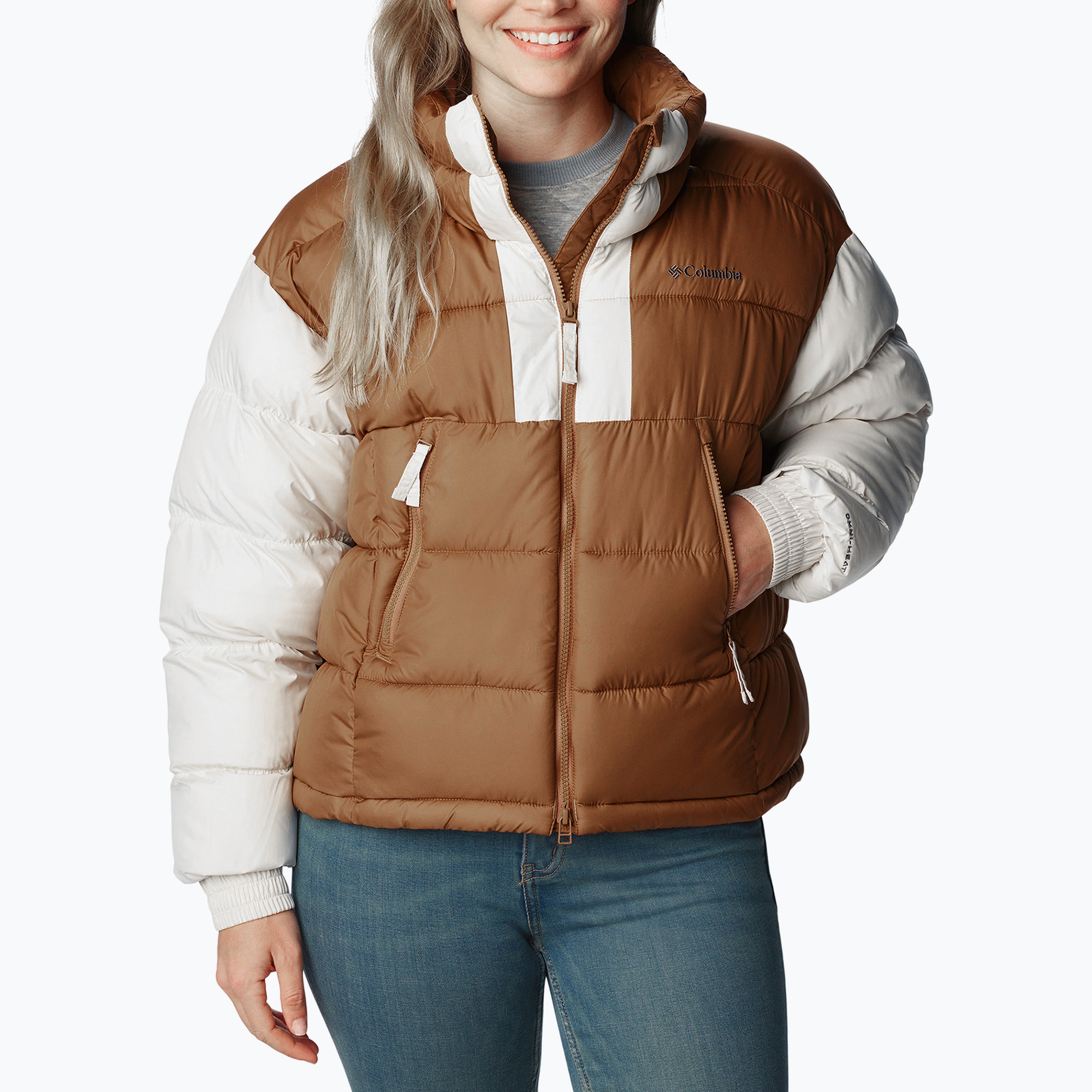 Kurtka damska Columbia Pike Lake II Cropped camel brown/chalk 