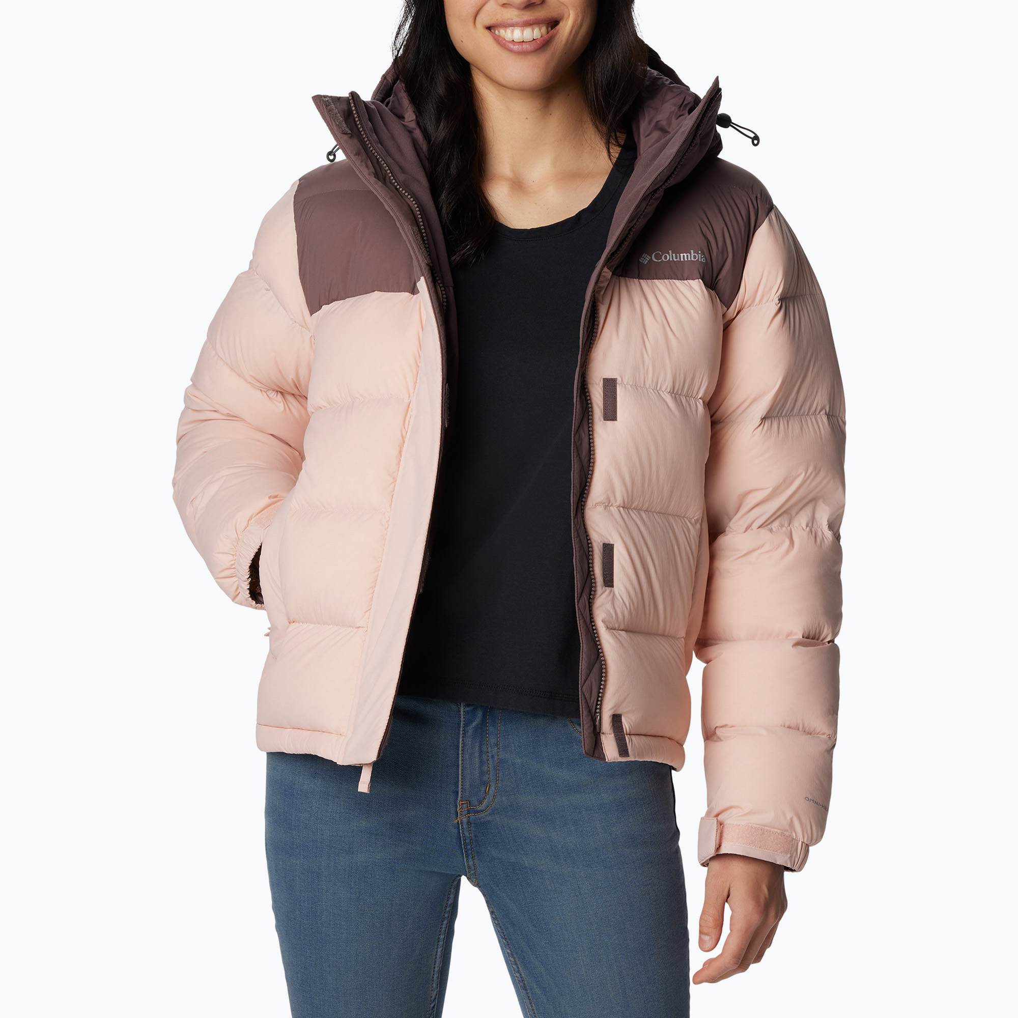 Kurtka puchowa damska Columbia Bulo Point II Down dusty pink/basalt crinkle 