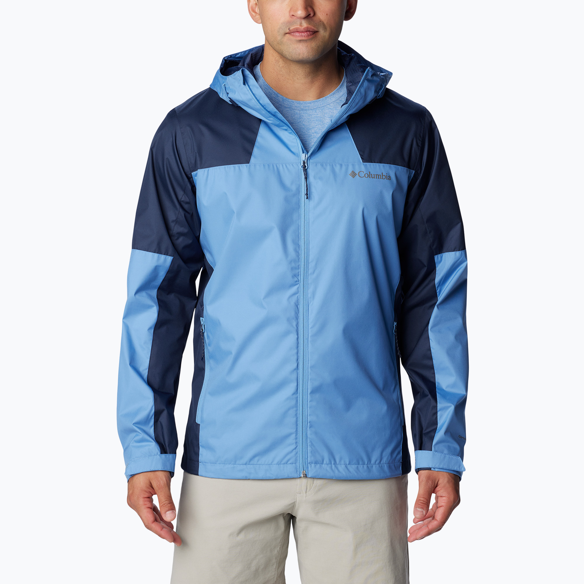 Kurtka przeciwdeszczowa męska Columbia Inner Limits III skyler/collegiate navy 