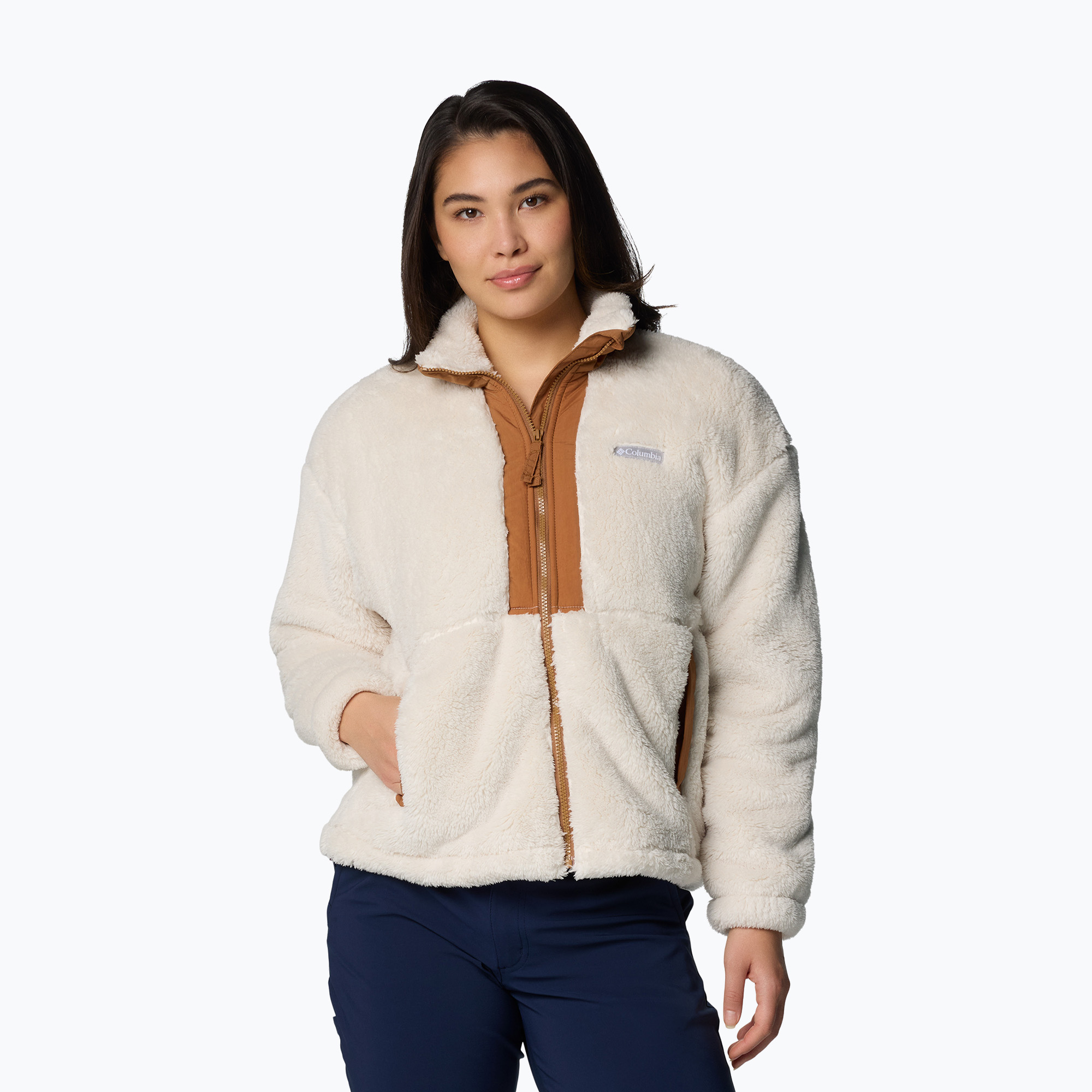 Bluza damska Columbia Boundless Discovery Sherpa Full Zip II chalk/camel brown 