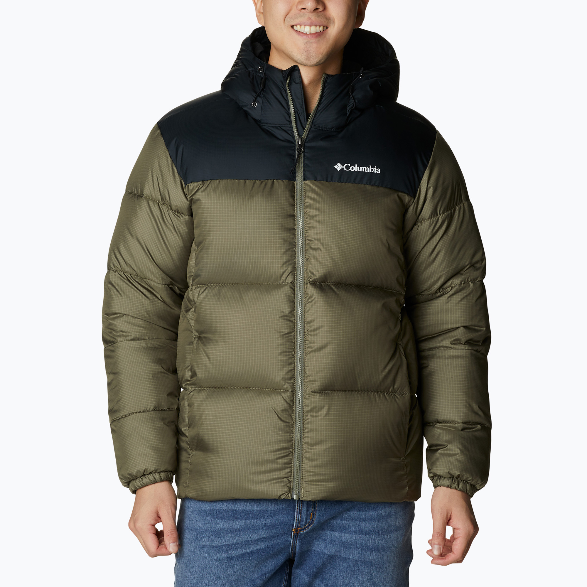 Kurtka ocieplana męska Columbia Puffect II Hooded stone green/ black 