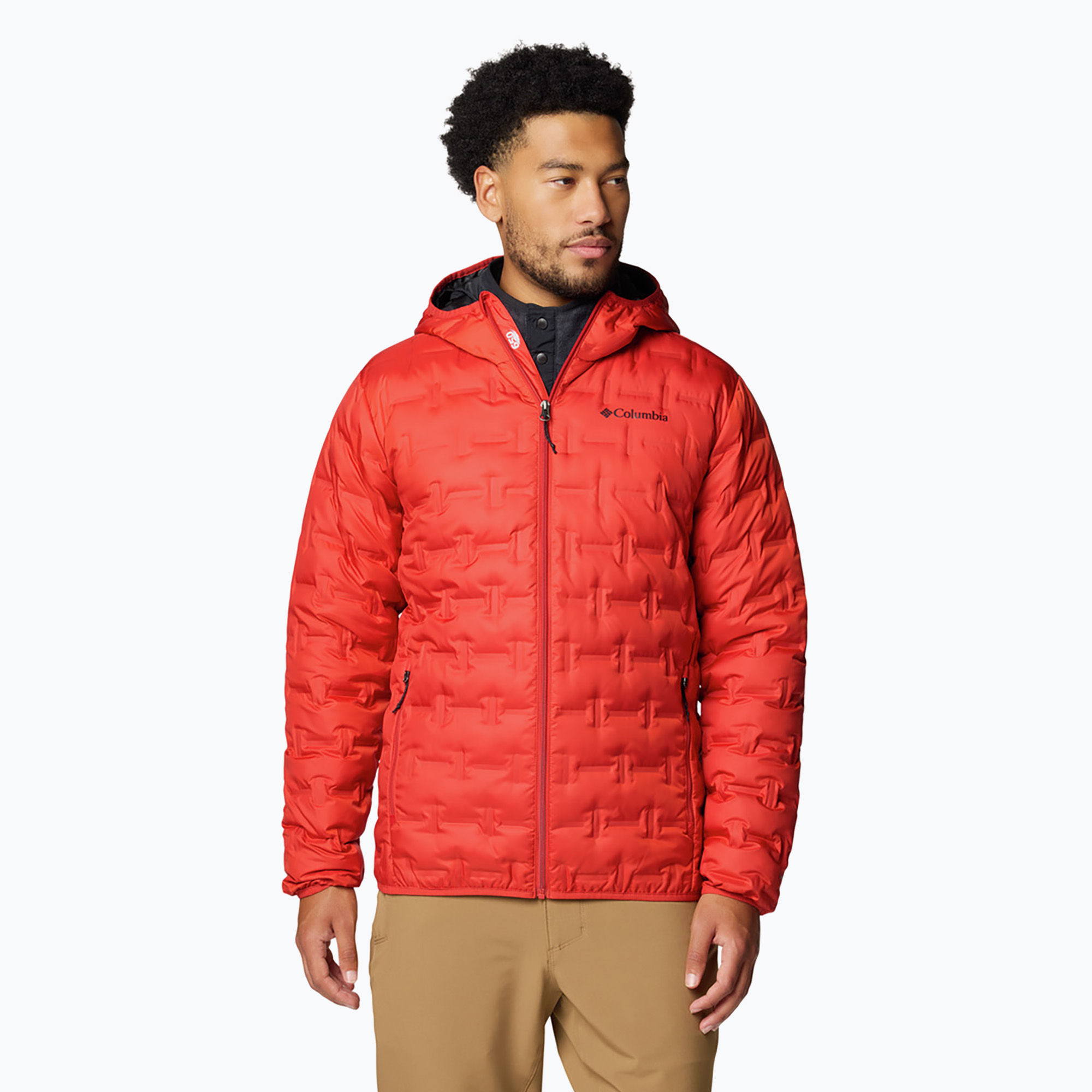 Kurtka puchowa męska Columbia Delta Ridge II Down Hooded sail red 