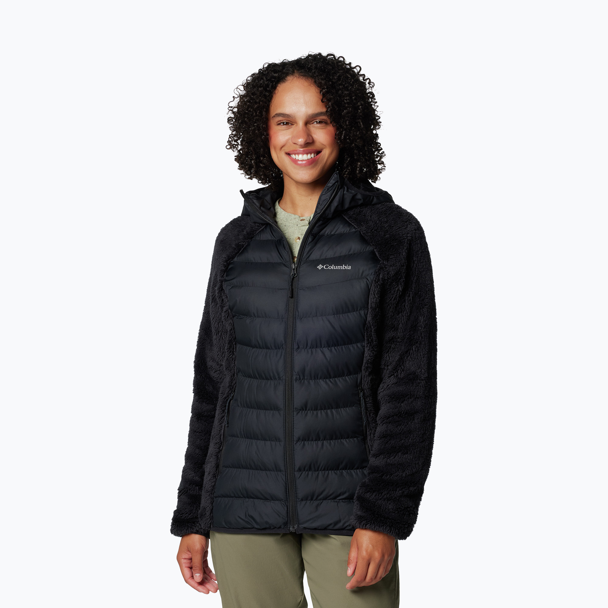 Kurtka ocieplana damska Columbia Powder Lite II Sherpa Hybrid black 