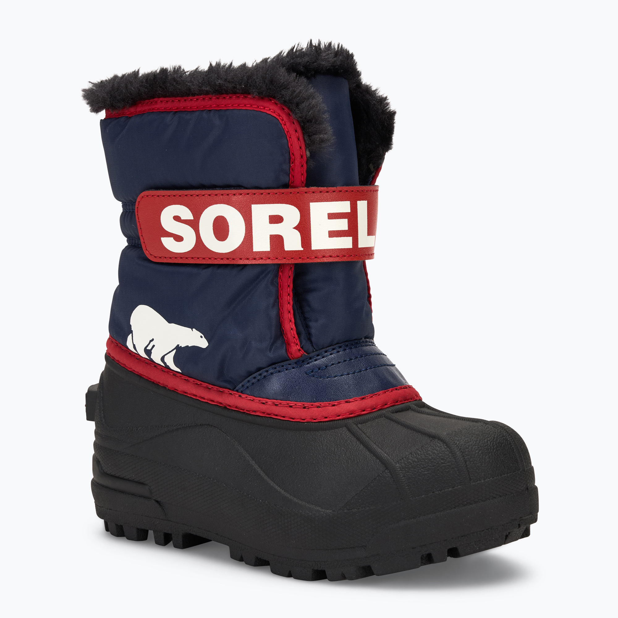 Śniegowce dziecięce Sorel Childrens Snow Commander nocturnal/sail red 