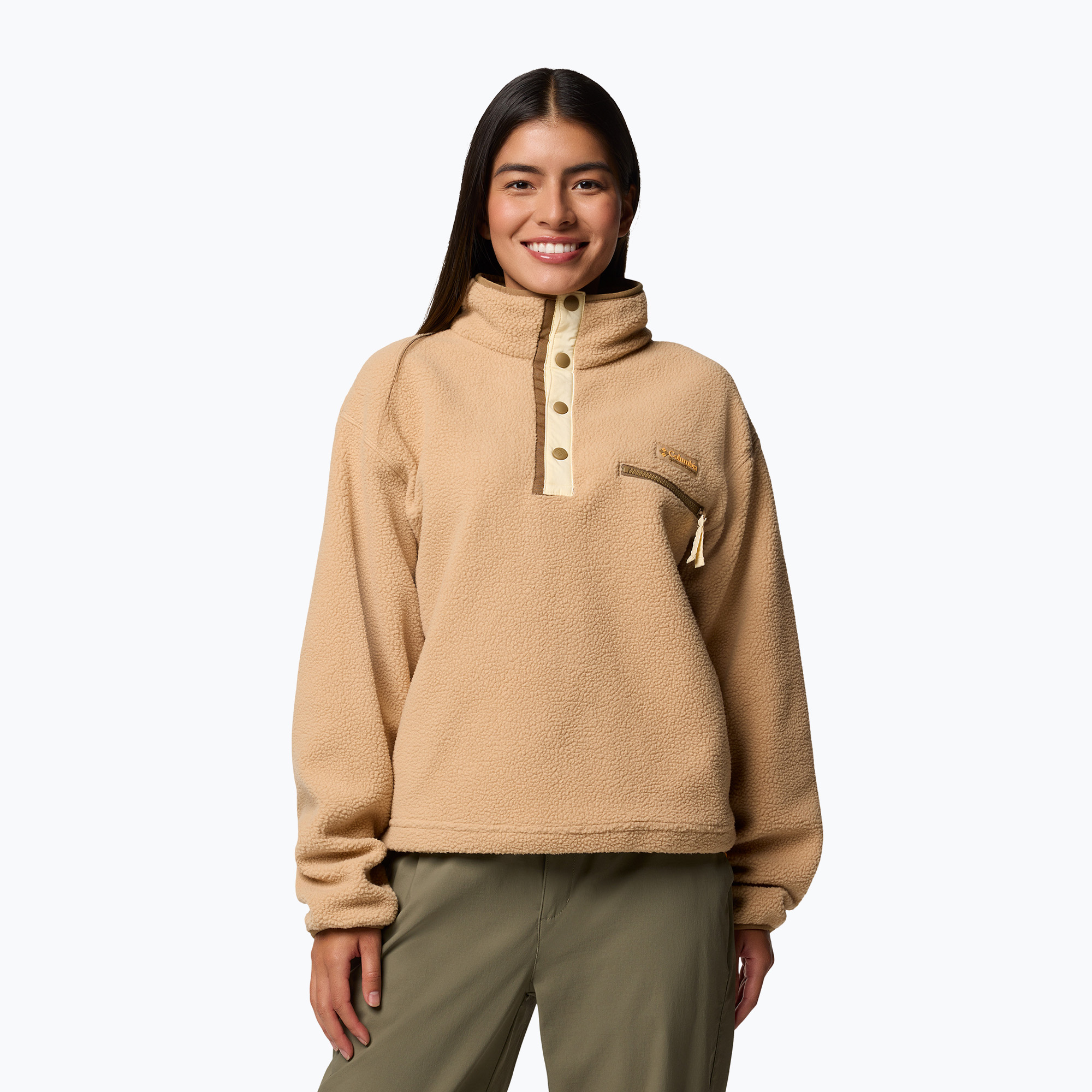 Bluza polarowa damska Columbia Helvetia II Cropped Half Snap Fleece canoe 
