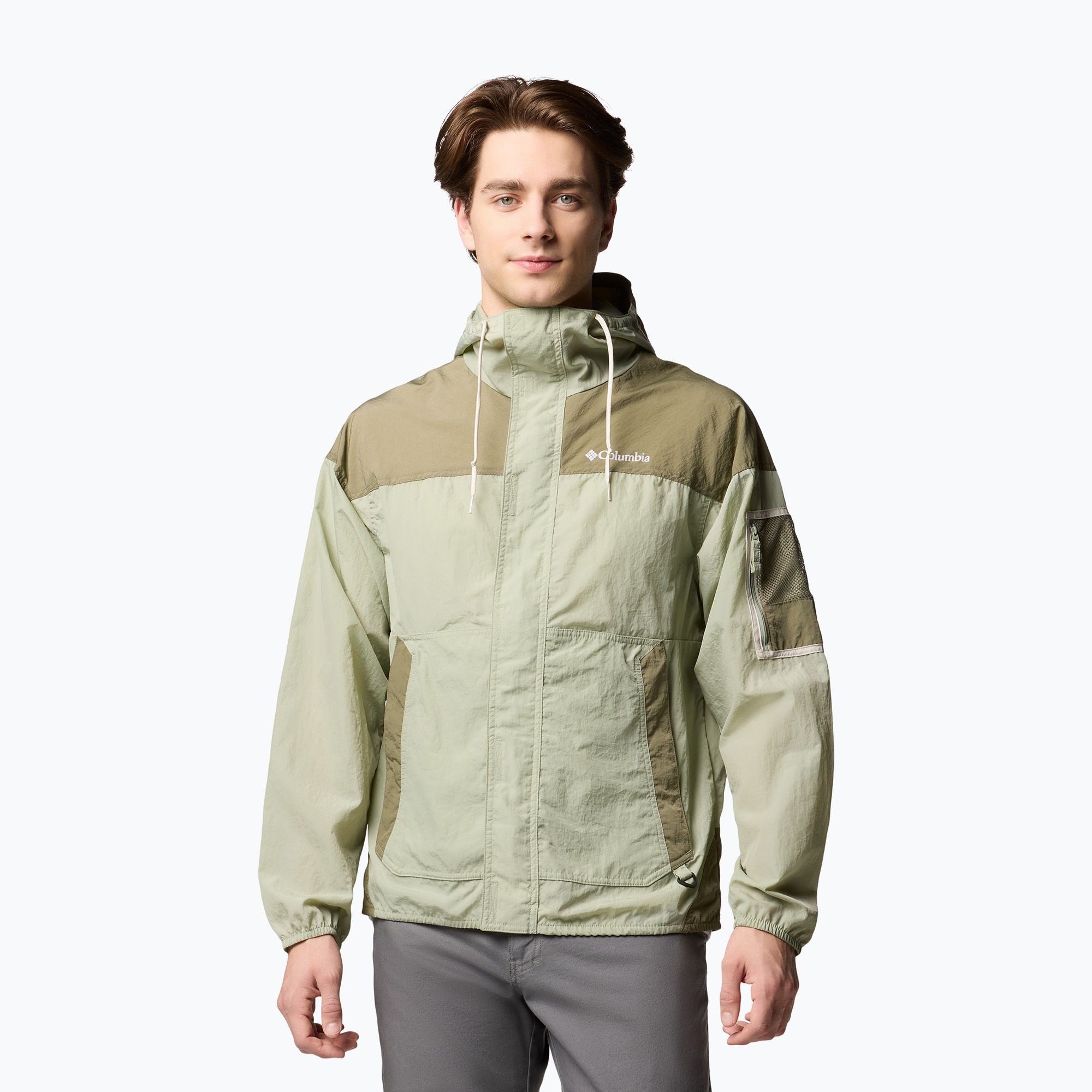 Kurtka softshell męska Columbia Challenger II Windbreaker safari/stone green 