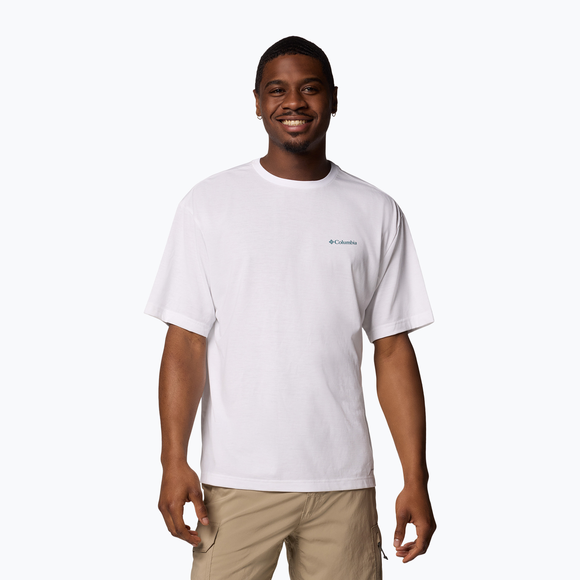 Koszulka męska Columbia Cedar Trail Back Graphic Tee white/trailguide icons 