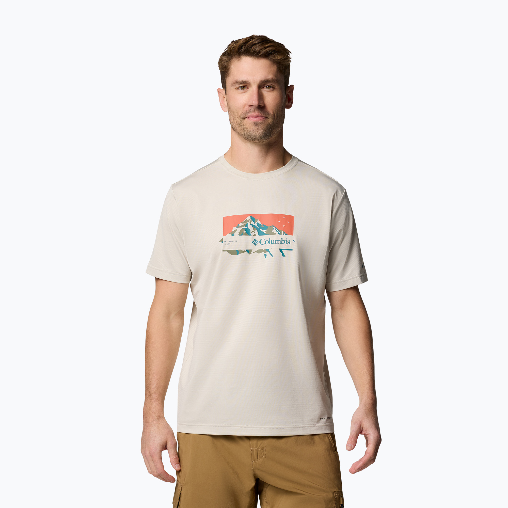 Koszulka męska Columbia Ice Lake II SS Tee dark stone/peak direction 