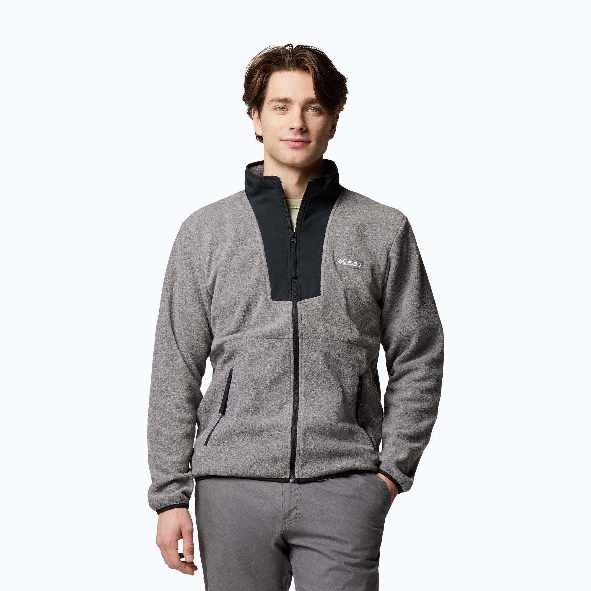 Bluza męska Columbia Sequoia Grove FZ Fleece city grey heather/black 