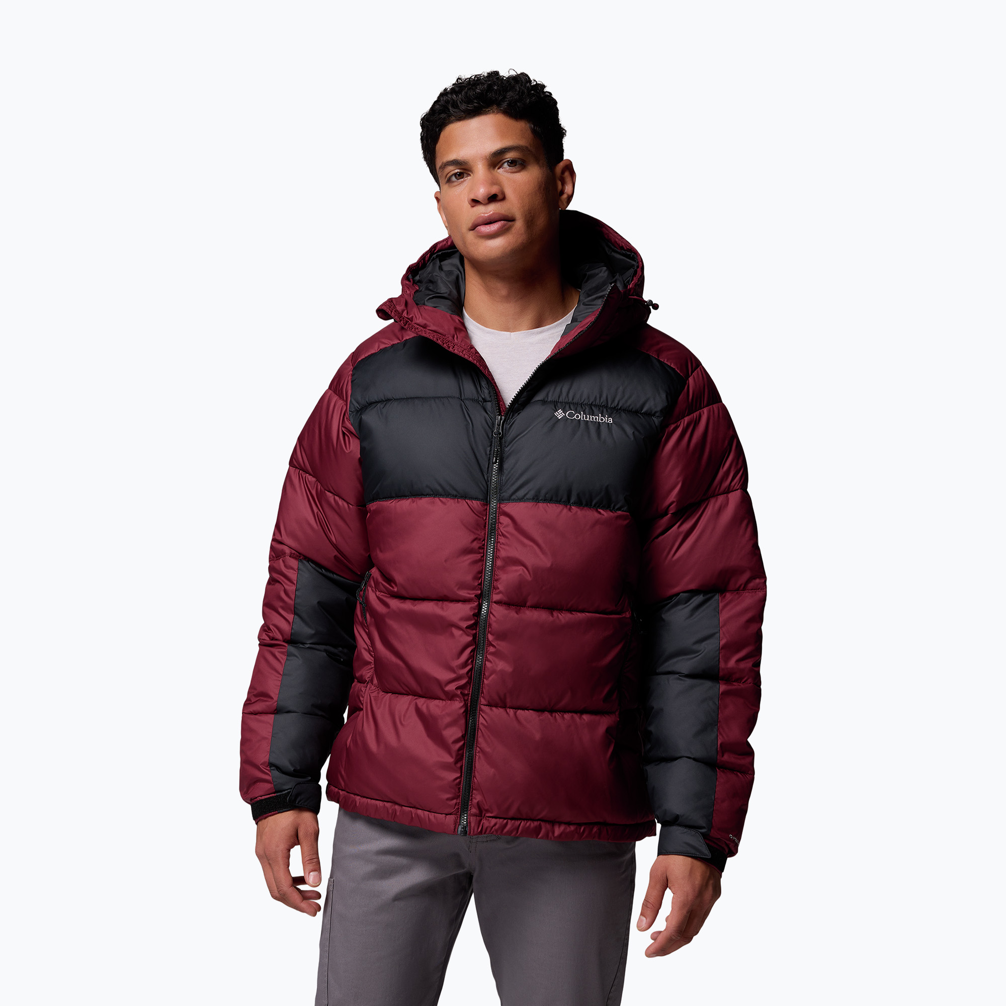Kurtka ocieplana męska Columbia Pike Lake II Hooded rich wine/black 
