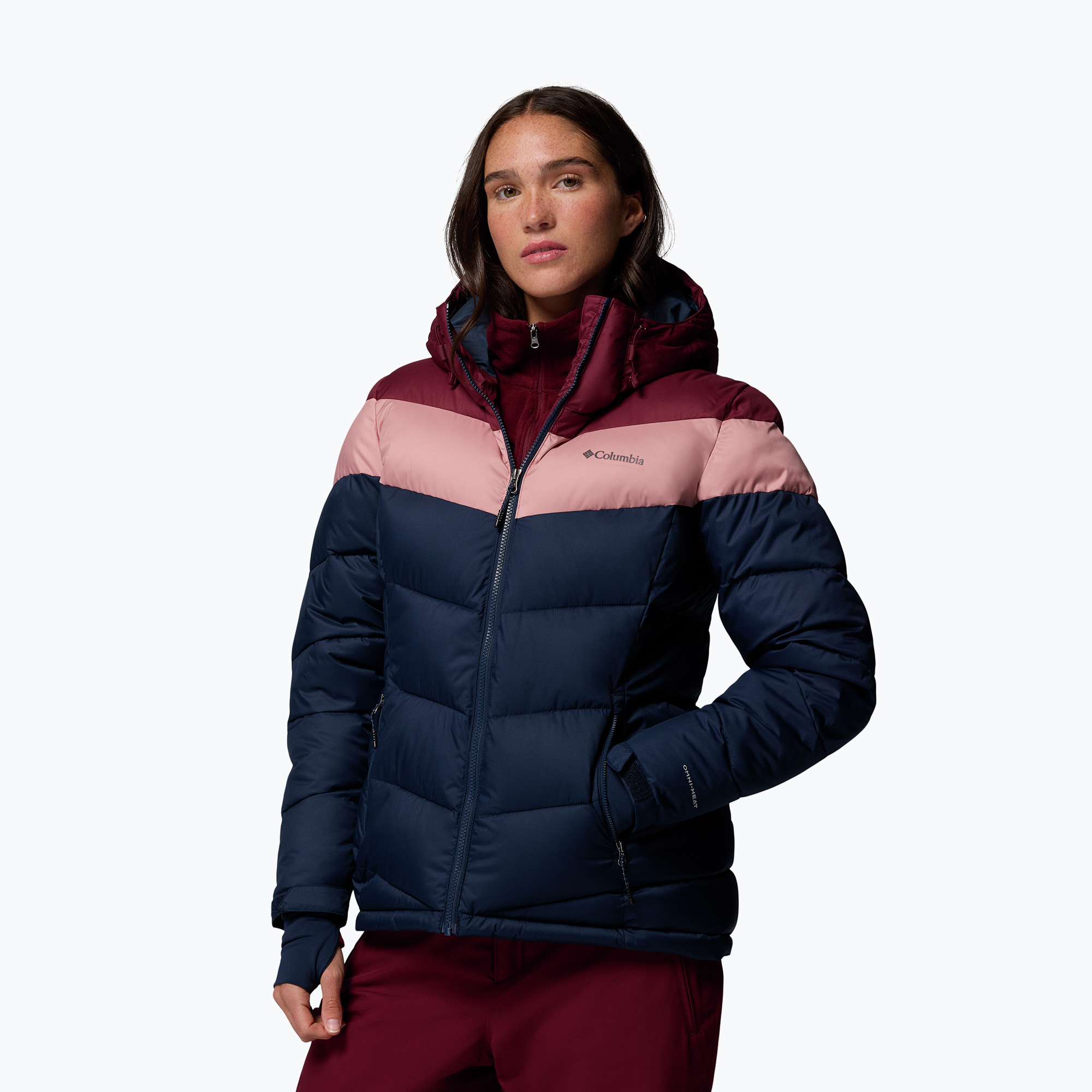 Дамско скиорско яке Columbia Abbott Peak II Ins collegiate navy/rich wine/eraser pink