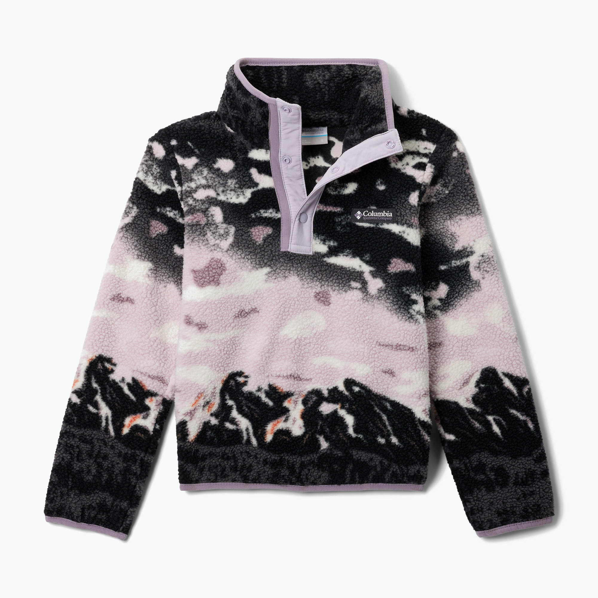 Bluza polarowa dziecięca Columbia Helvetia II Printed Half Snap Fleece shale purple sisters/lavender pearl 