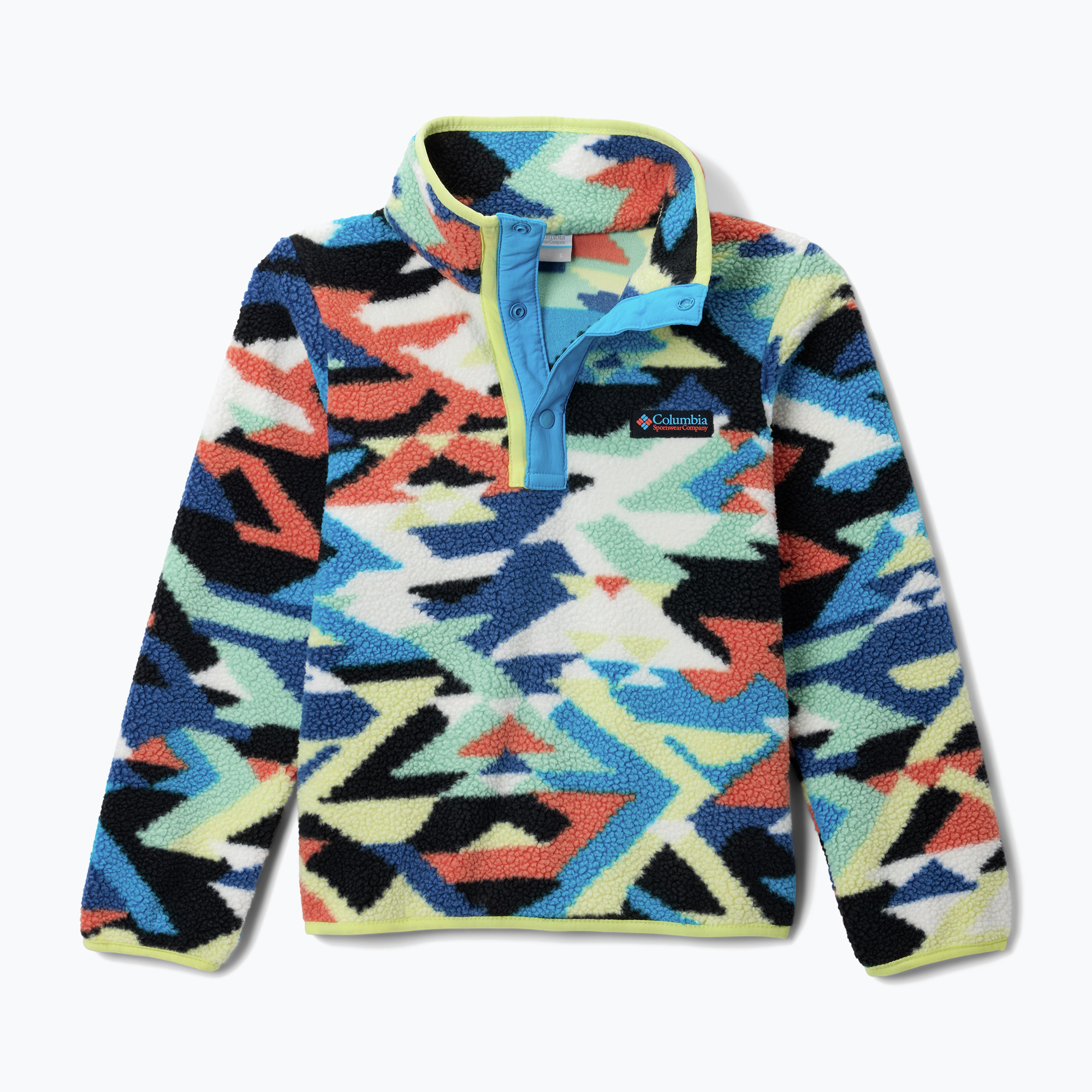 Bluza polarowa dziecięca Columbia Helvetia II Printed Half Snap Fleece compass blue reflections/compass blue 