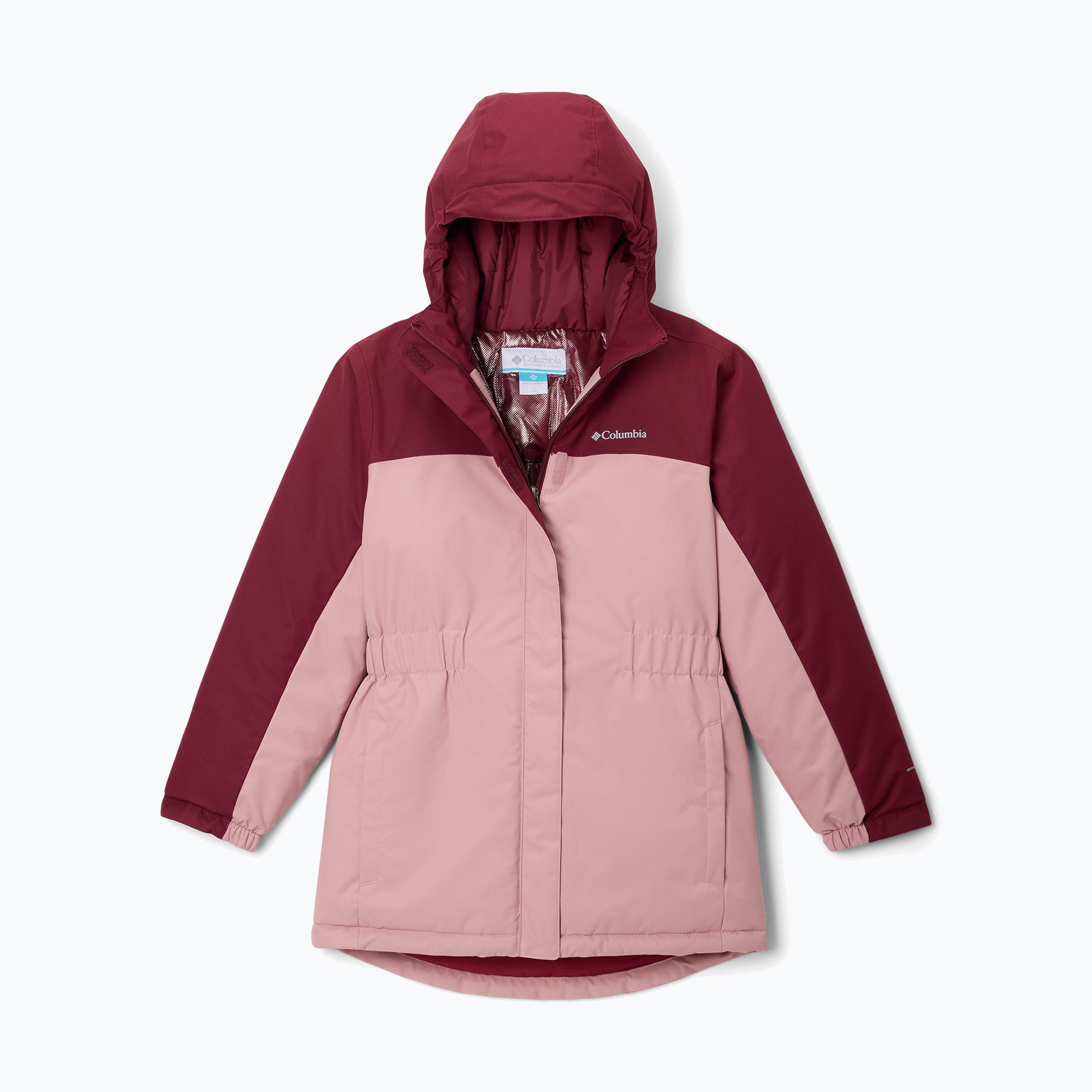 Детско скиорско яке Columbia Hikebound II long insulated eraser pink/rich wine