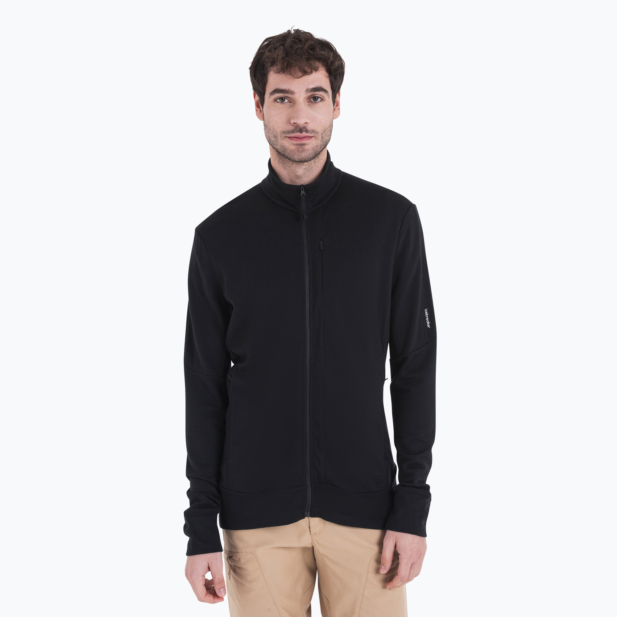 Bluza trekkingowa męska icebreaker Merino 260 Quantum IV Zip black 