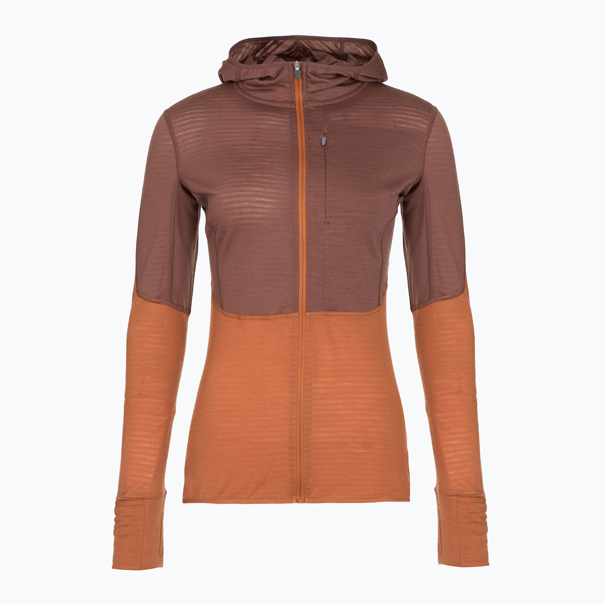 Bluza trekkingowa damska icebreaker Merino 200 Realfleece Descender Zip Hoodie dusty clay