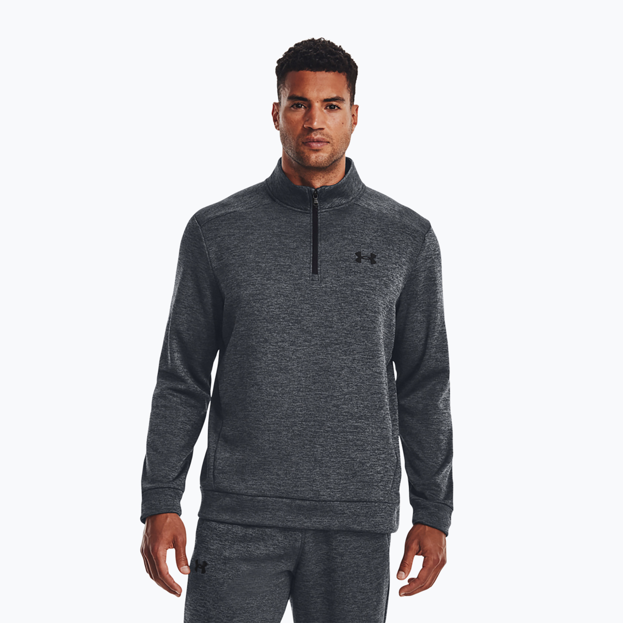 Pánska tréningová mikina Under Armour Armour Fleece 1/4 Zip pitch gray/black (Fleece 1/4 Zip 1373358)