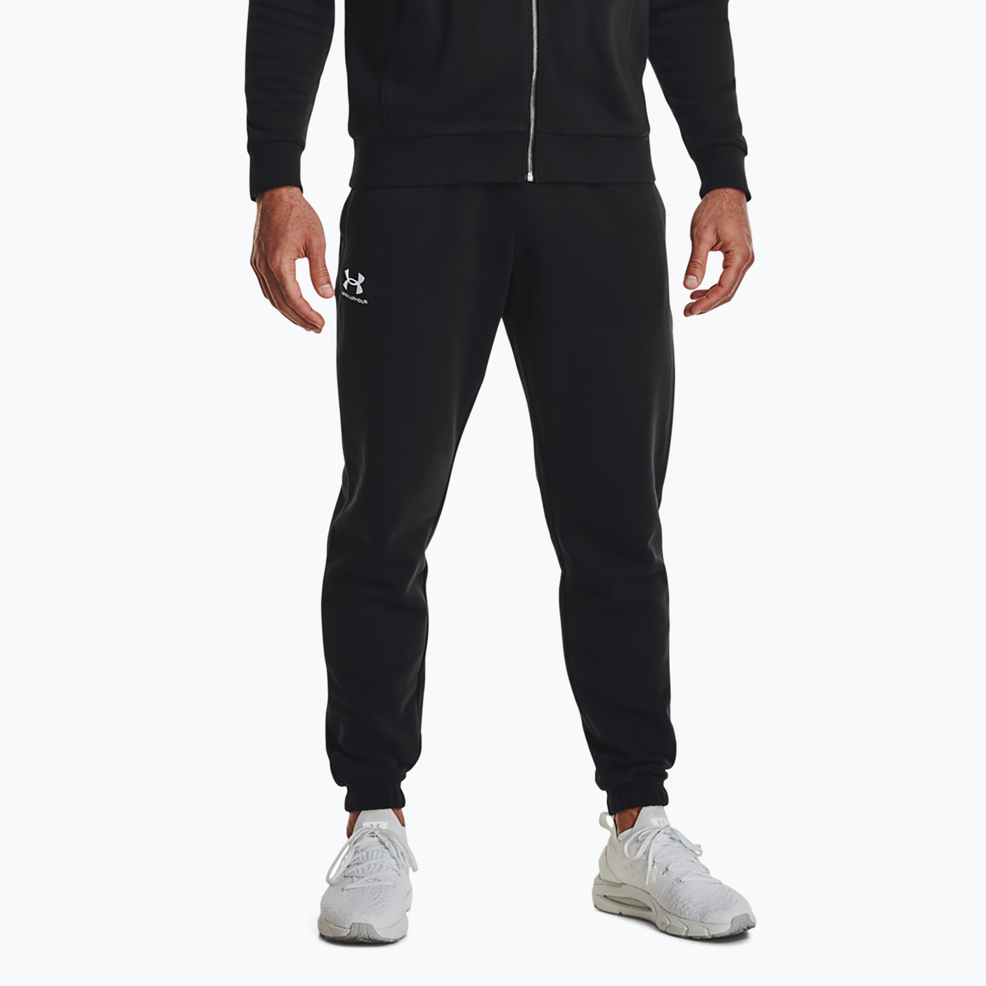 Spodnie treningowe męskie Under Armour Essential Fleece Joggers black/white 
