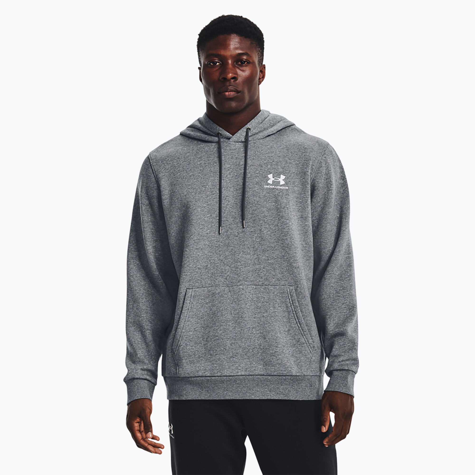 Bluza męska Under Armour Essential Fleece Hoodie pitch gray medium heather/white 