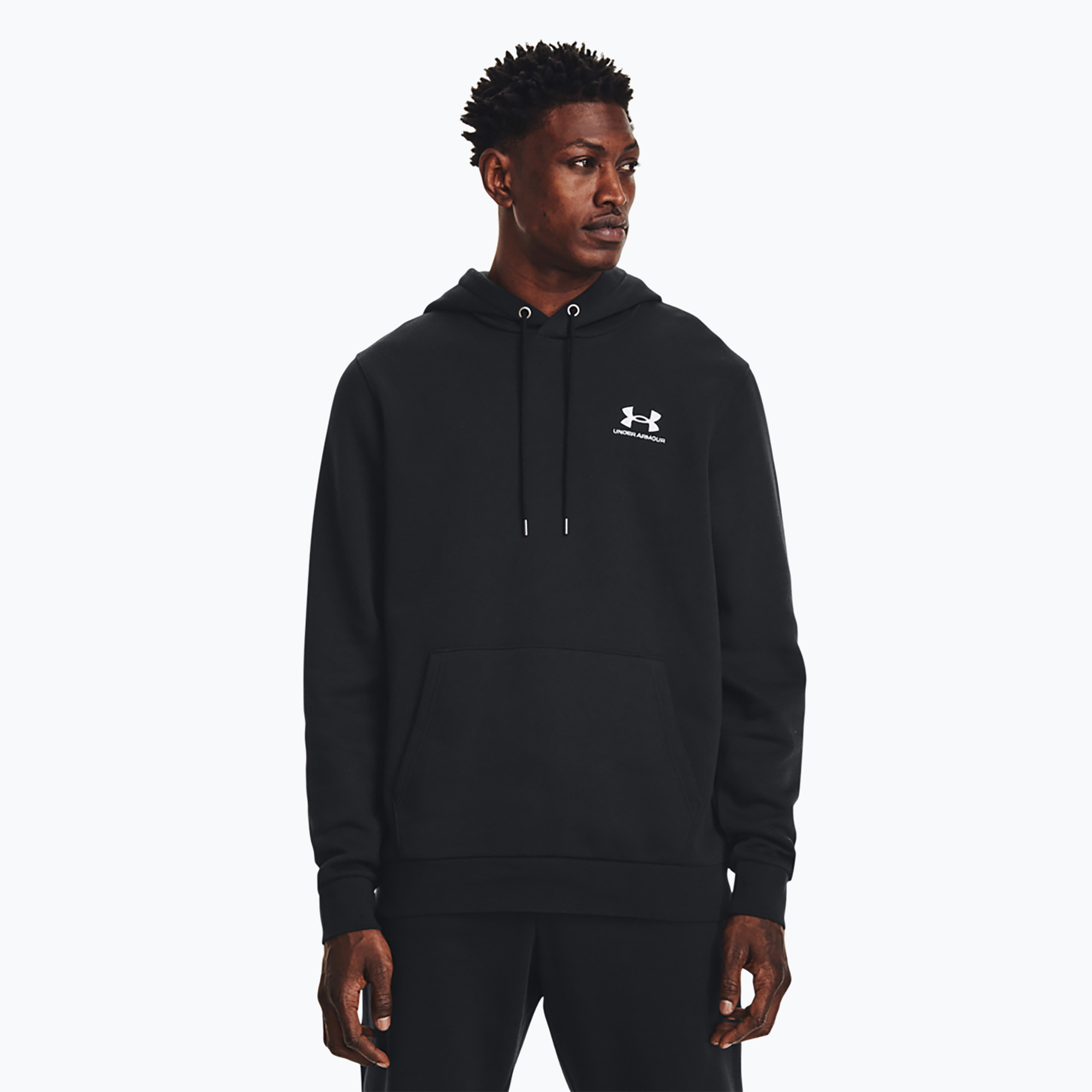 Bluza męska Under Armour Essential Fleece Hoodie black/white 