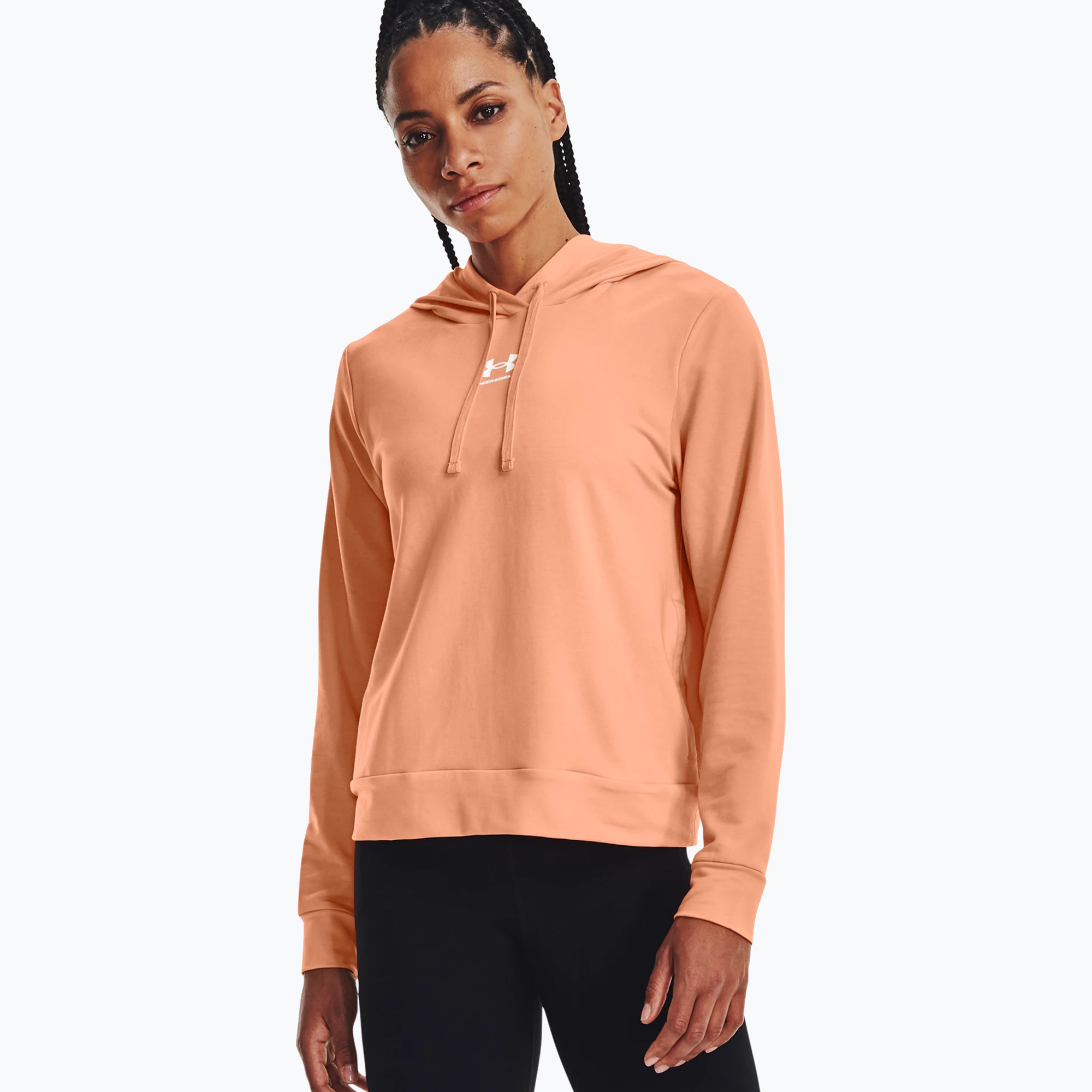 Bluza damska Under Armour Rival Terry Hoodie mellow orange/white 