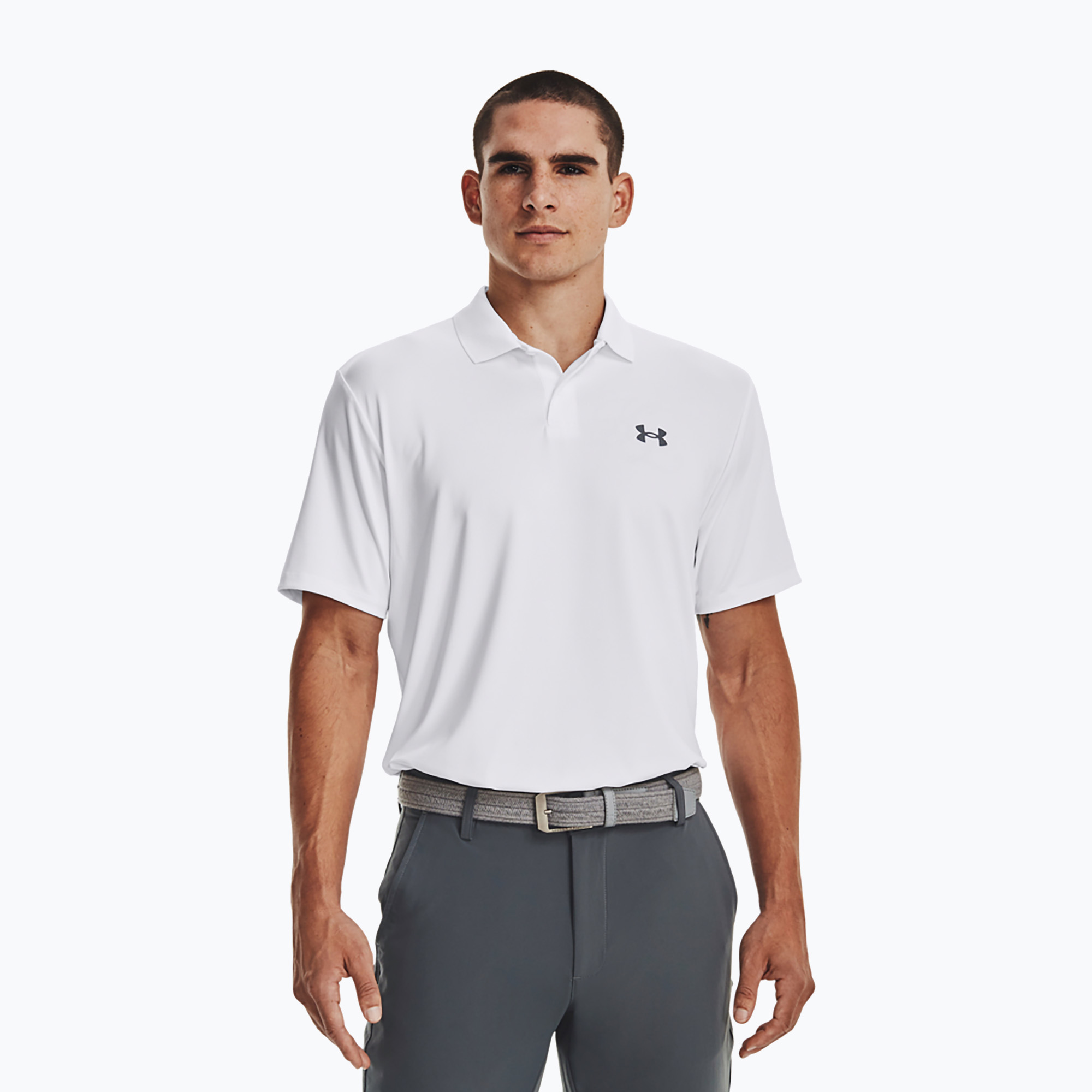 Koszulka polo męska Under Armour Matchplay Polo white/pitch gray 