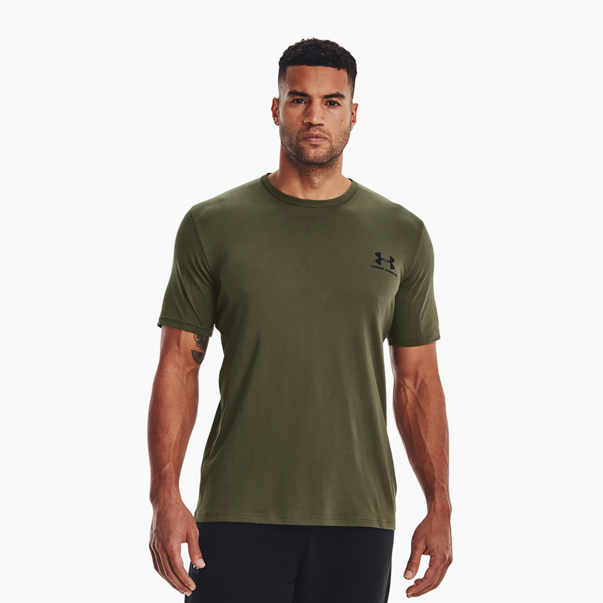 Pánske tričko Under Armour Sportstyle Left Chest marine green/black (Sportstyle Left Chest 1326799-390)