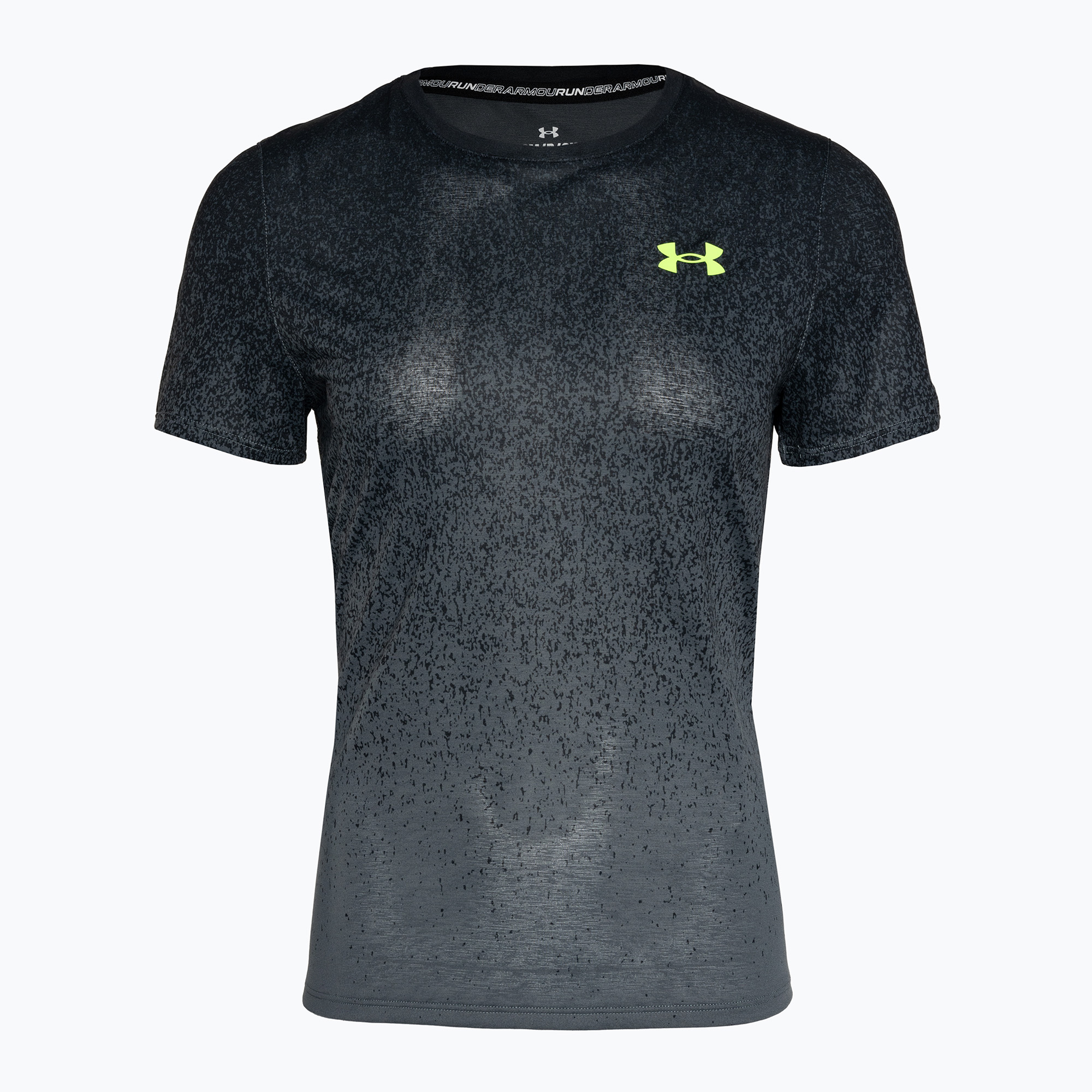 Koszulka do biegania damska Under Armour Rush Cicada black/pitch gray/lime surge 