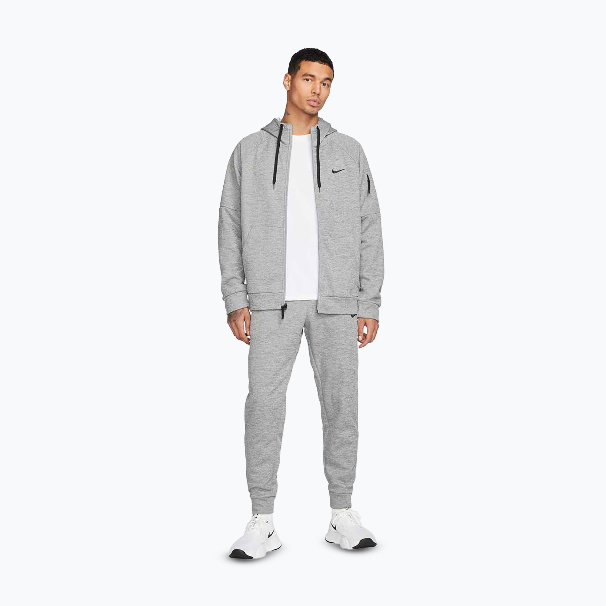 Bluza treningowa męska Nike Therma Fit Full-Zip dark grey heather/particle grey/black