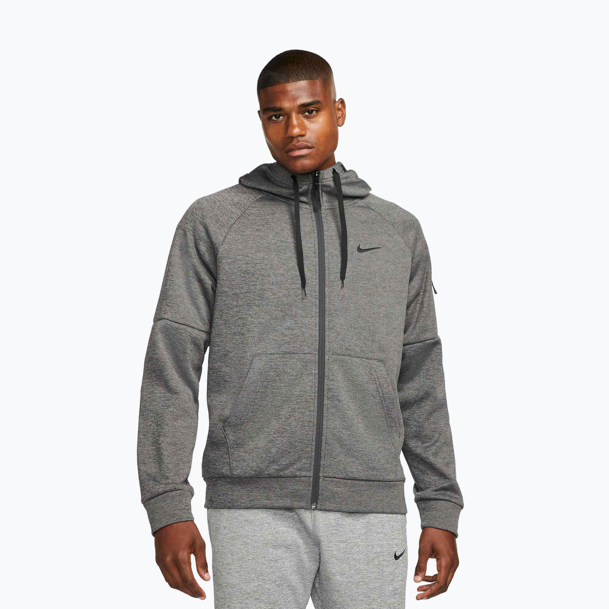 Bluza treningowa męska Nike Therma Fit Full-Zip charcoal heathr/dark smoke grey/black 