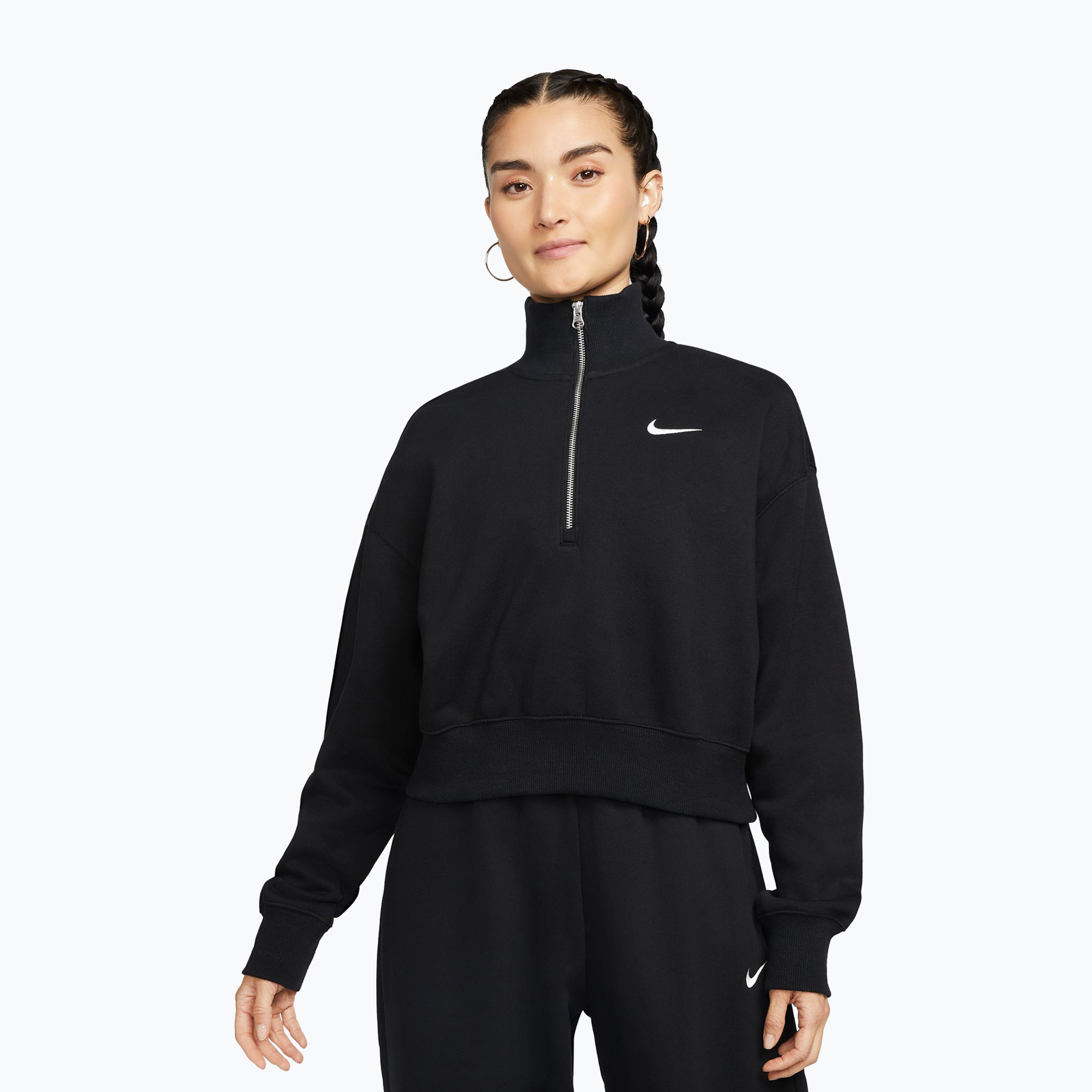 Bluza damska Nike Sportswear Phoenix Fleece 1/2 Zip Cropped black/sail 