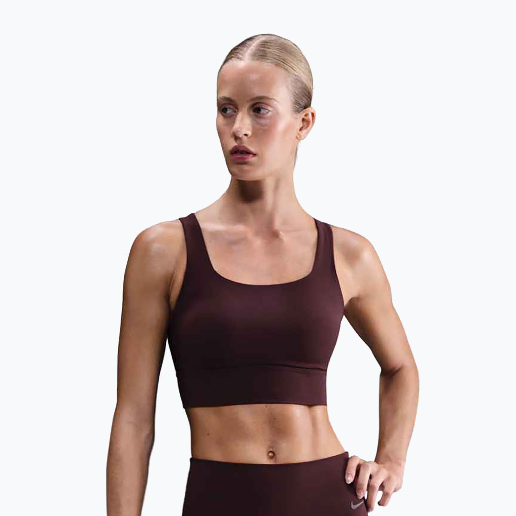 Biustonosz treningowy Nike Zenvy Medium-Support burgundy crush/sail 