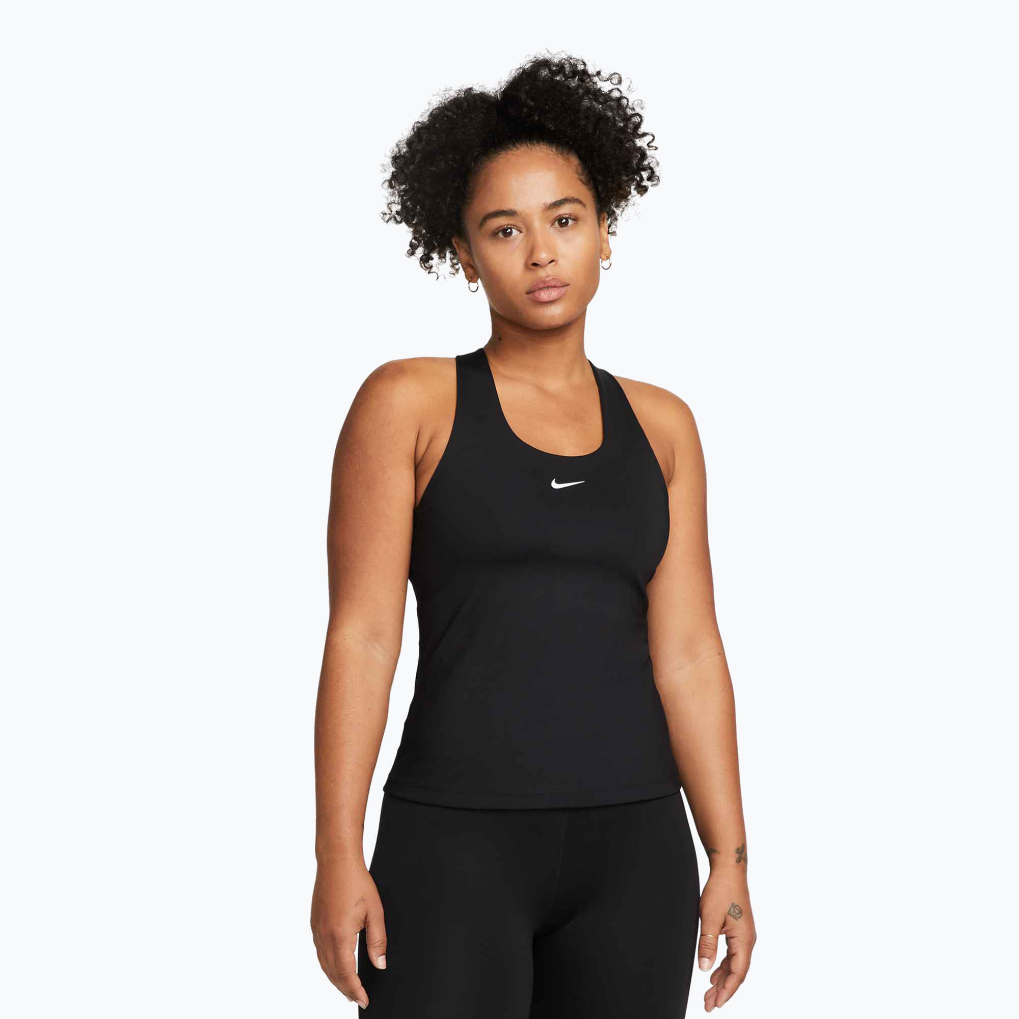Koszulka damska Nike Swoosh Medium Support Bra black/black/white 