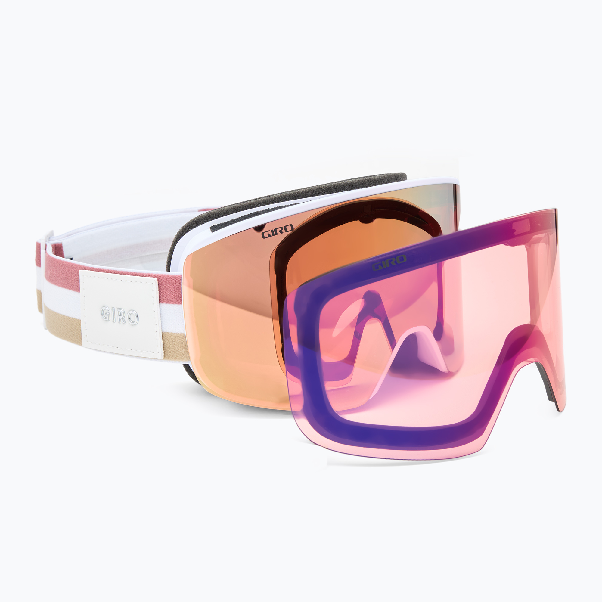 Dámske lyžiarske okuliare Giro Ella white lx stripe/rose gold/infrared (Ella GR-7162182)