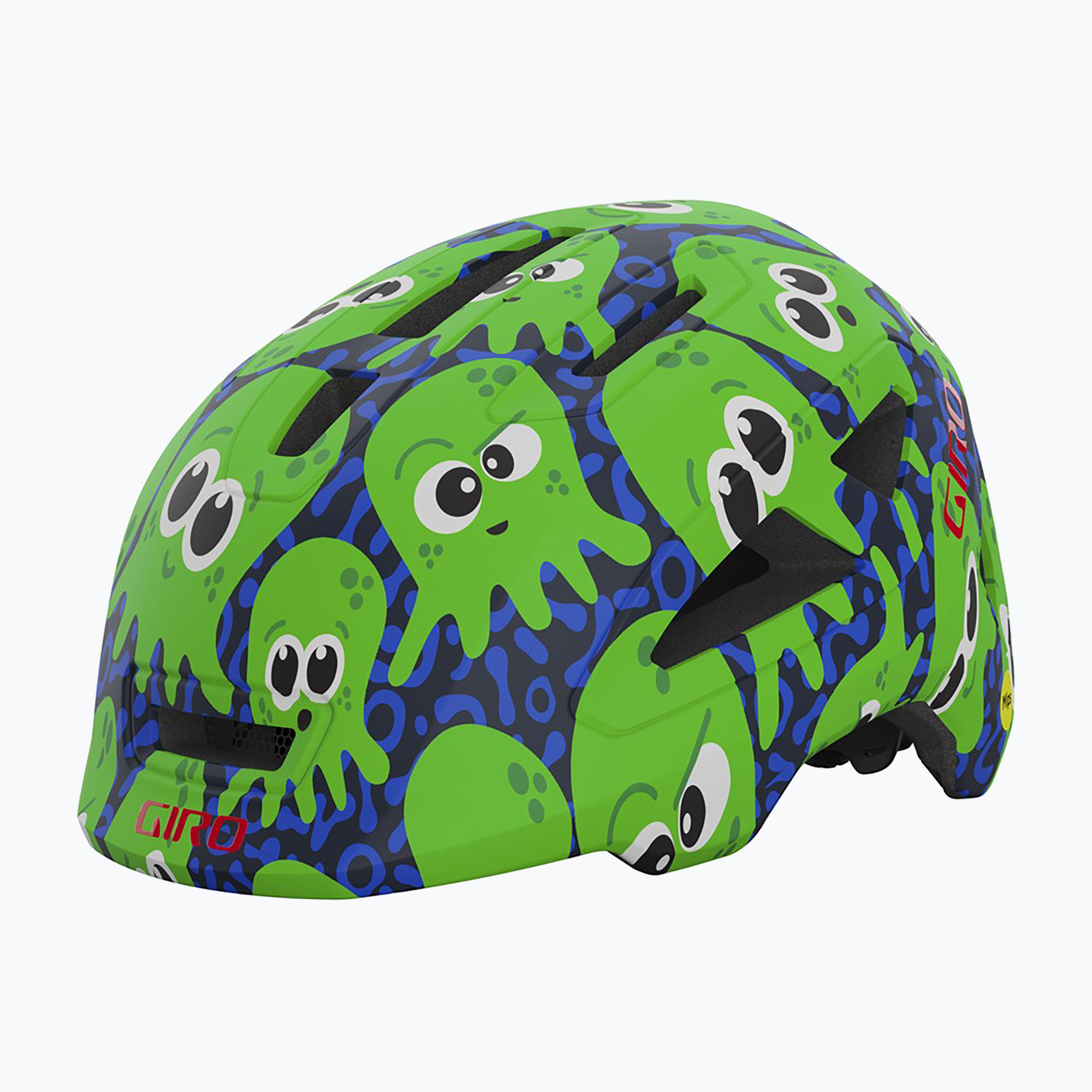 Детска велосипедна каска Giro Scamp II matte midnight/bright green Inked